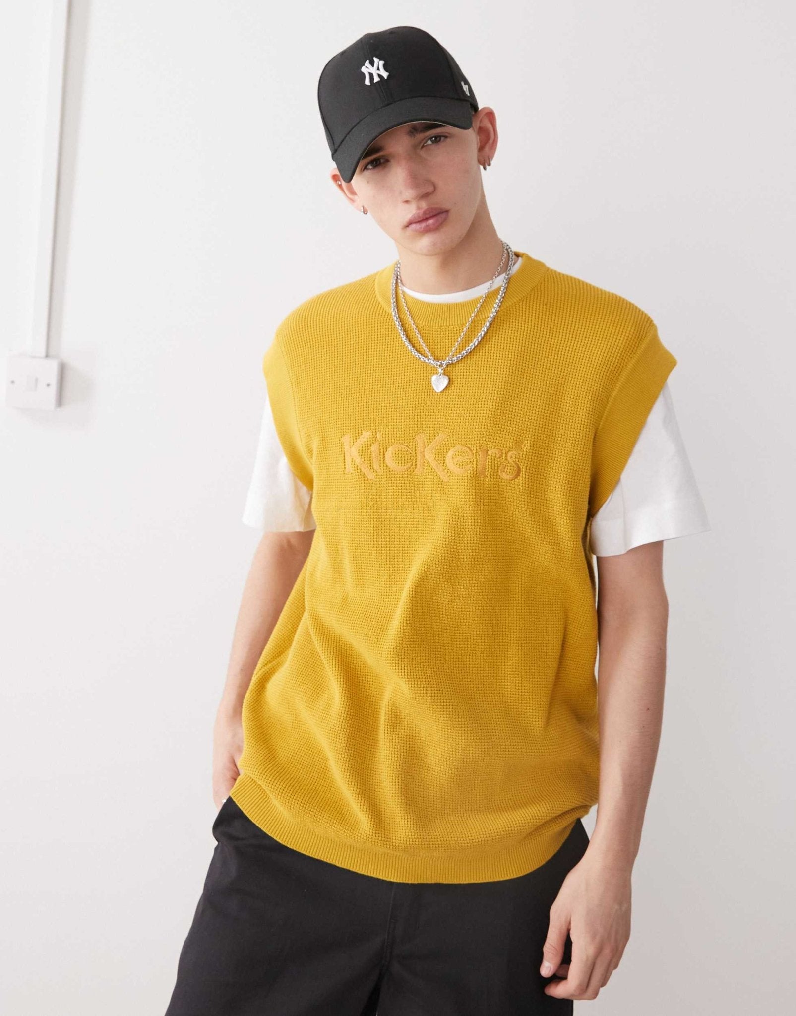 Kickers knit sleeveless vest in yellow ochre - ASOS Sample Sale