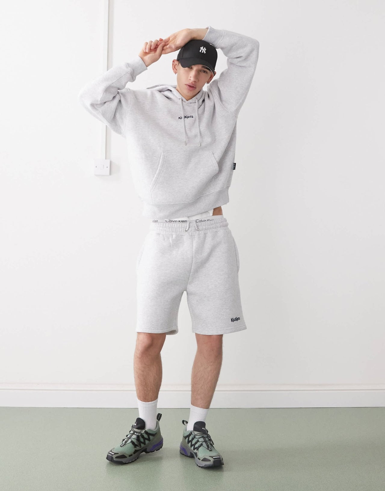 Kickers oversized hooded jumper in light grey marl co - ord - ASOS Sample Sale