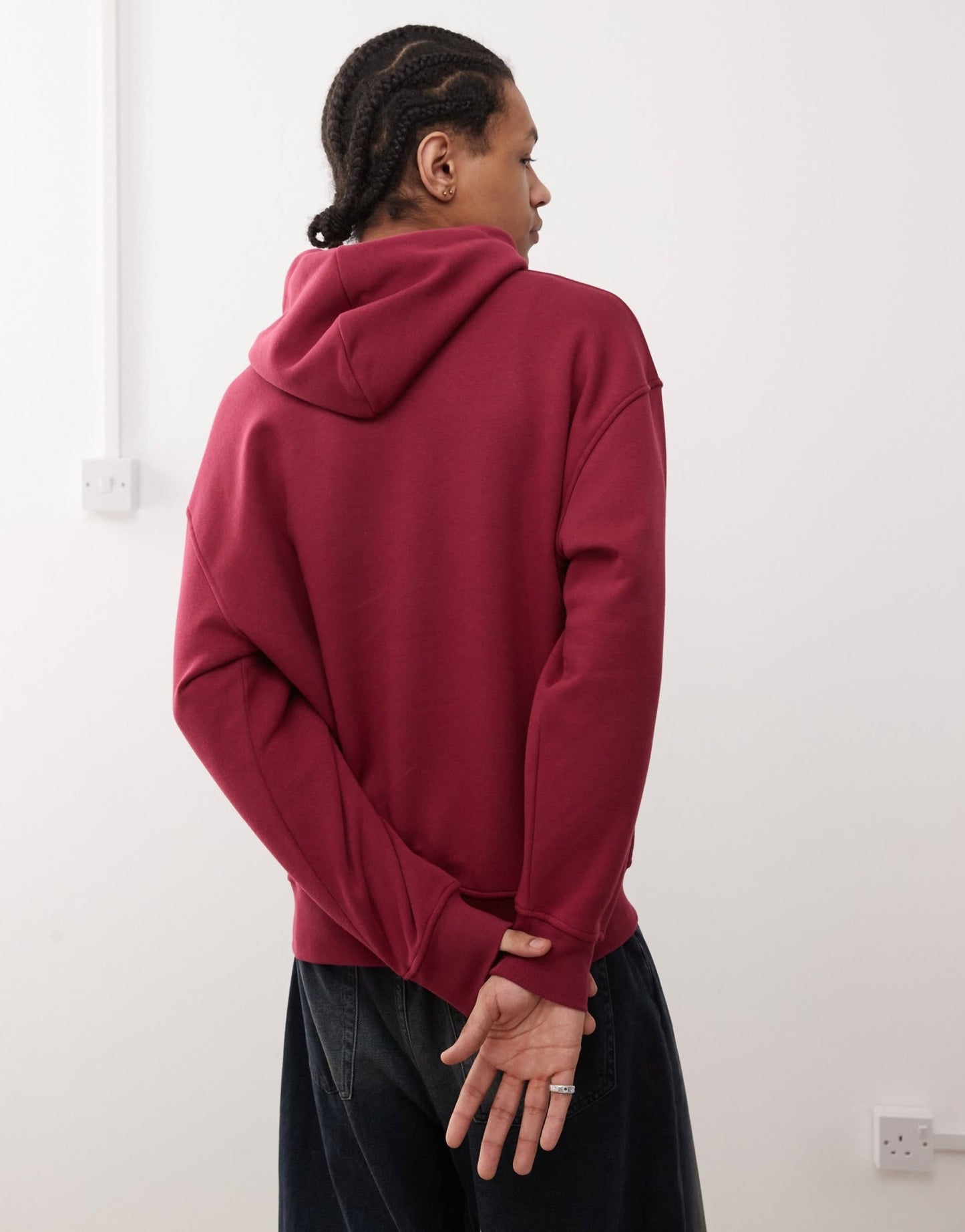 Kickers unisex oversized hoodie in deep cherry - ASOS Sample Sale