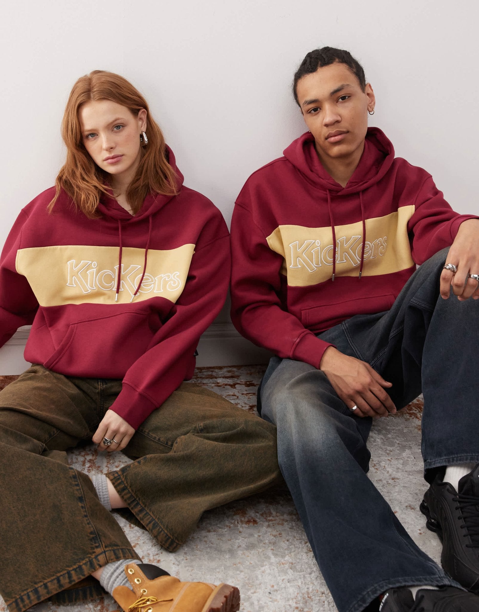 Kickers unisex oversized hoodie in deep cherry - ASOS Sample Sale