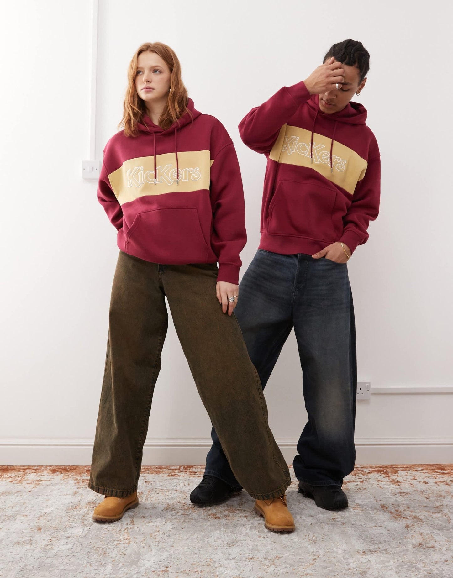 Kickers unisex oversized hoodie in deep cherry - ASOS Sample Sale