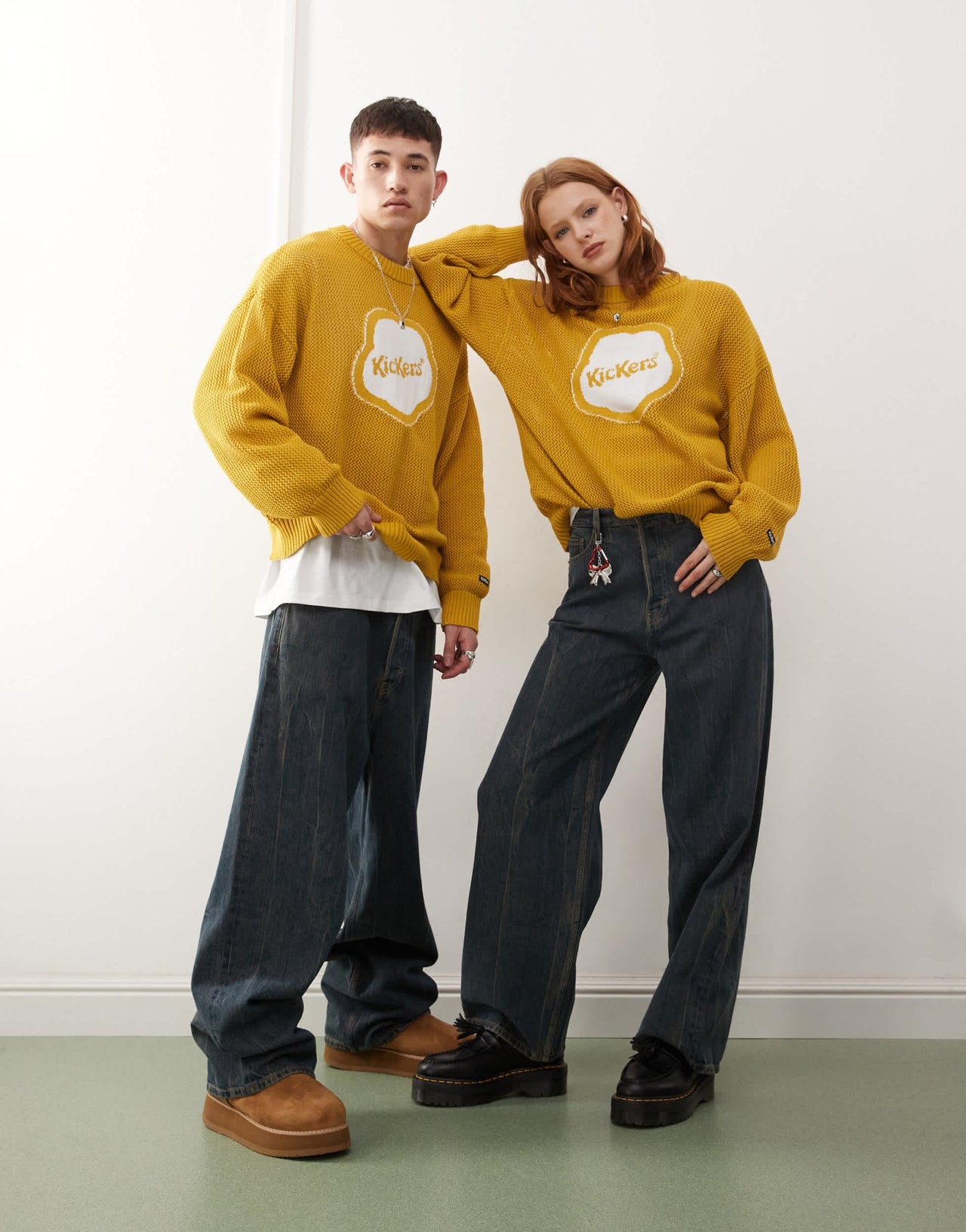 Kickers unisex sweatshirt with kickers logo in yellow - ASOS Sample Sale