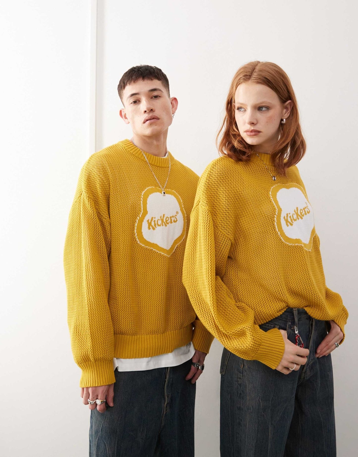 Kickers unisex sweatshirt with kickers logo in yellow - ASOS Sample Sale