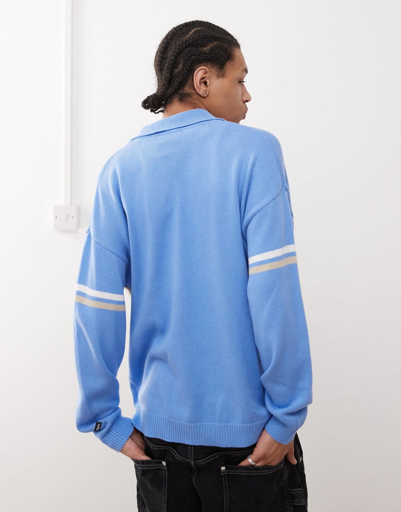 Kickers unisex zip up oversized knit cardigan in blue - ASOS Sample Sale