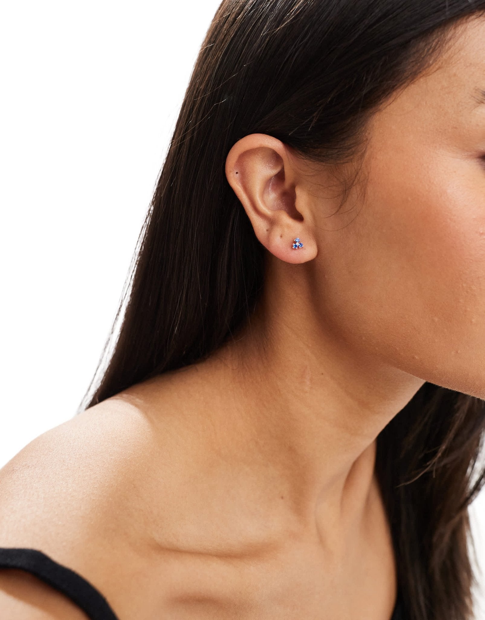 Kingsley Ryan sterling silver blue stone stud earrings - ASOS Sample Sale