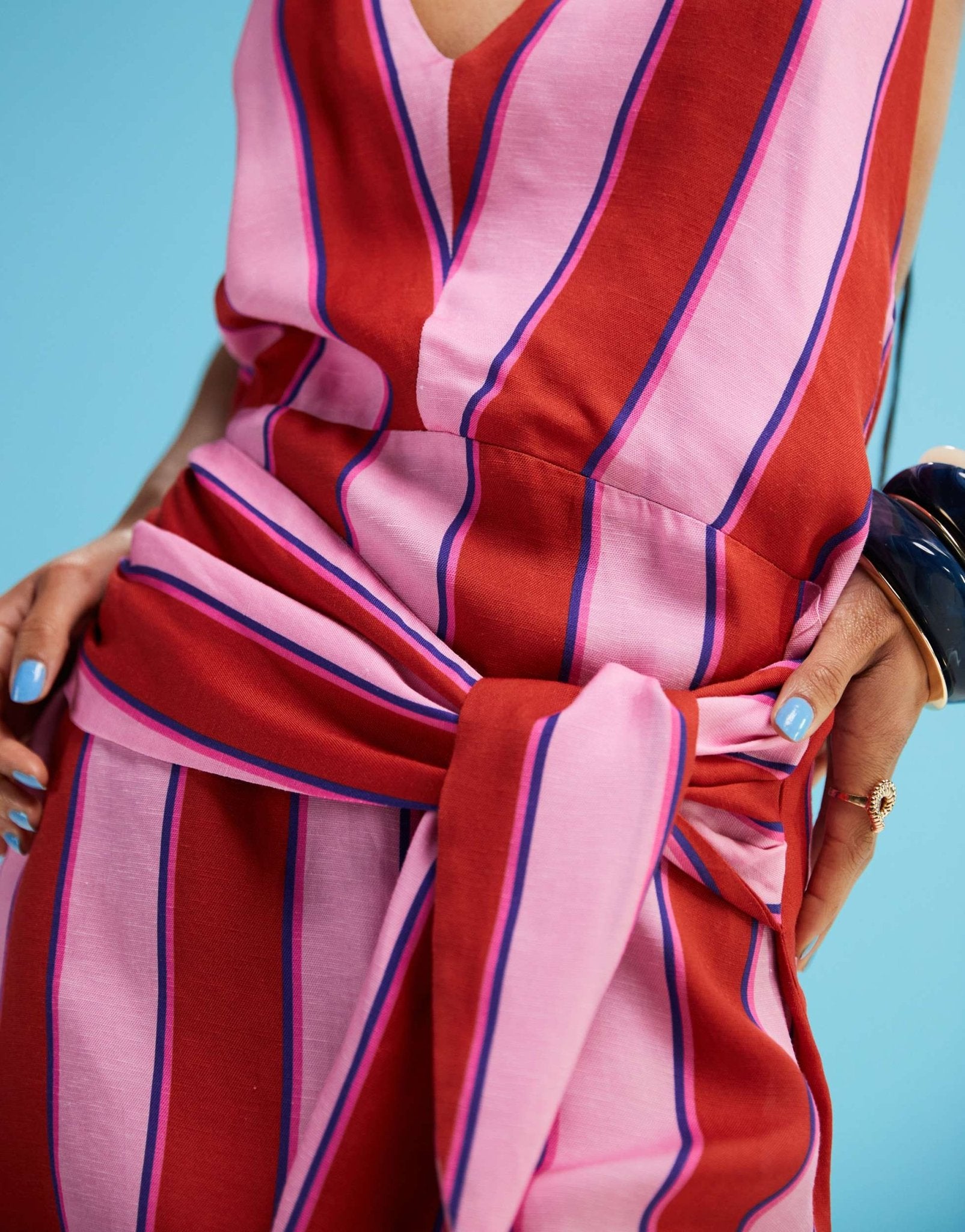LAAGAM amazona uma striped mini dress in pink - ASOS Sample Sale