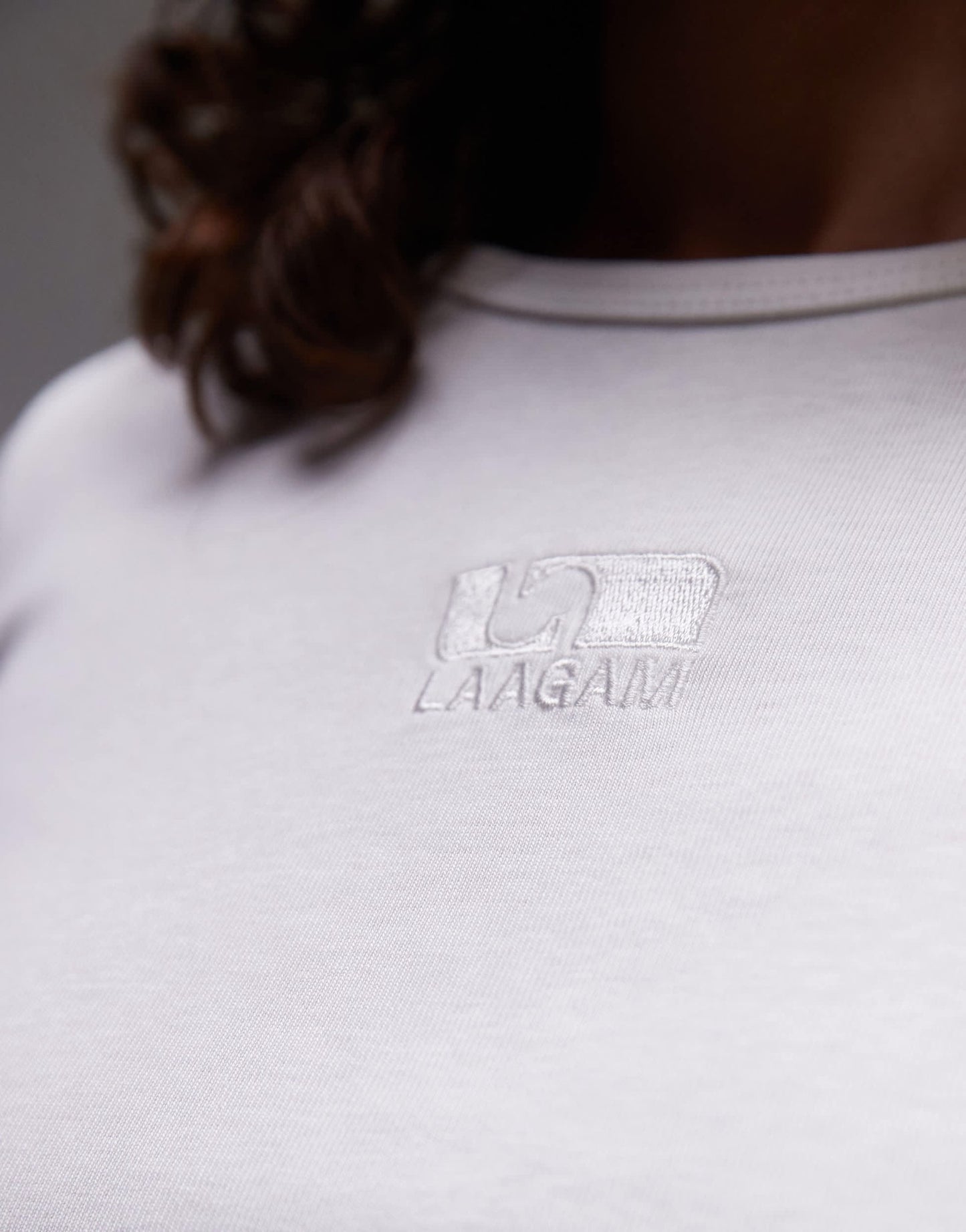 LAAGAM embroidered logo t-shirt in white - ASOS Sample Sale