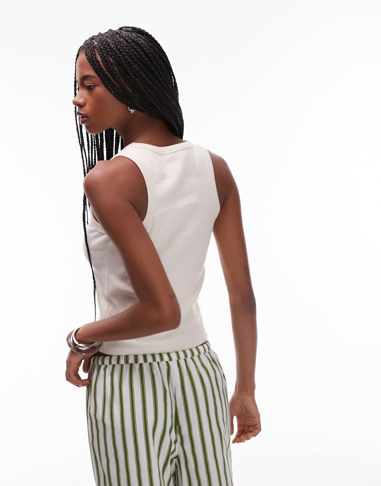 LAAGAM embroidered logo tank top in ecru - ASOS Sample Sale