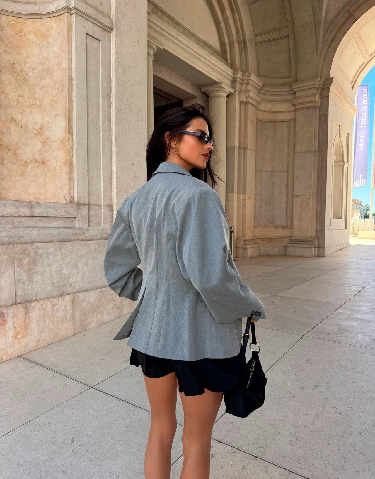 Labelrail x Barbara Ines scuplted tailored jacket in grey - ASOS Sample Sale