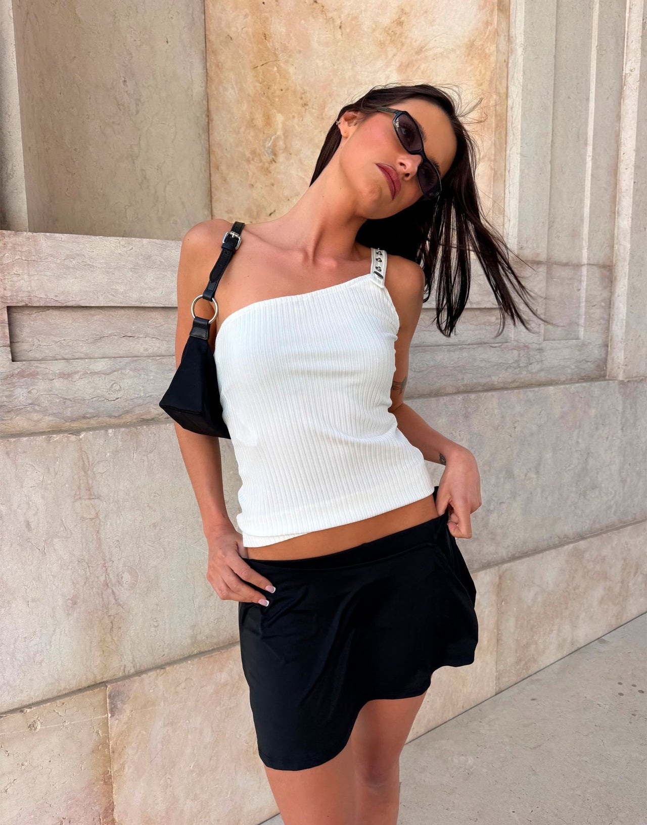 Labelrail x Barbara Ines skirt overlay shorts in black - ASOS Sample Sale