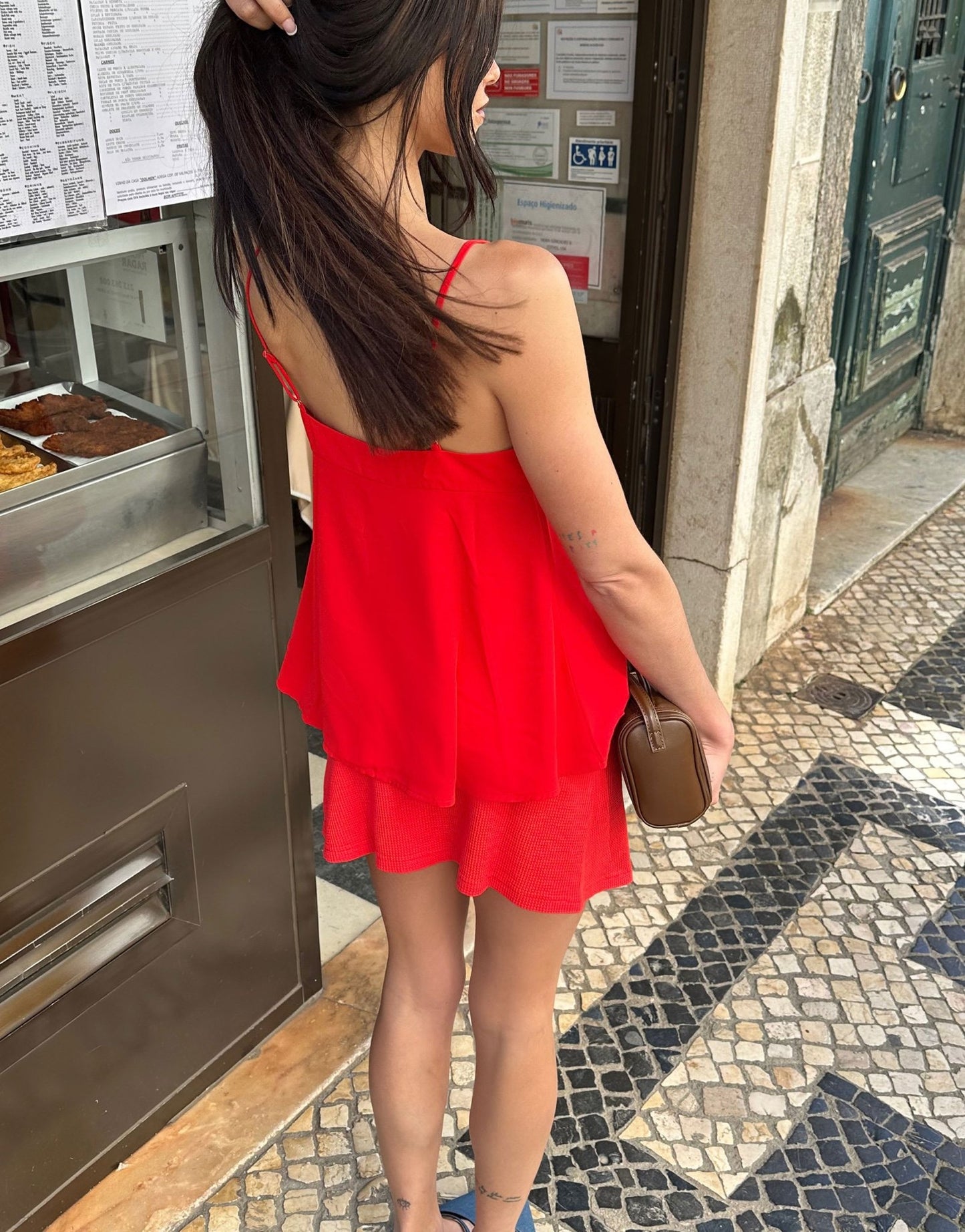 Labelrail x Barbara Ines waffle wrap mini skirt in bright red - ASOS Sample Sale