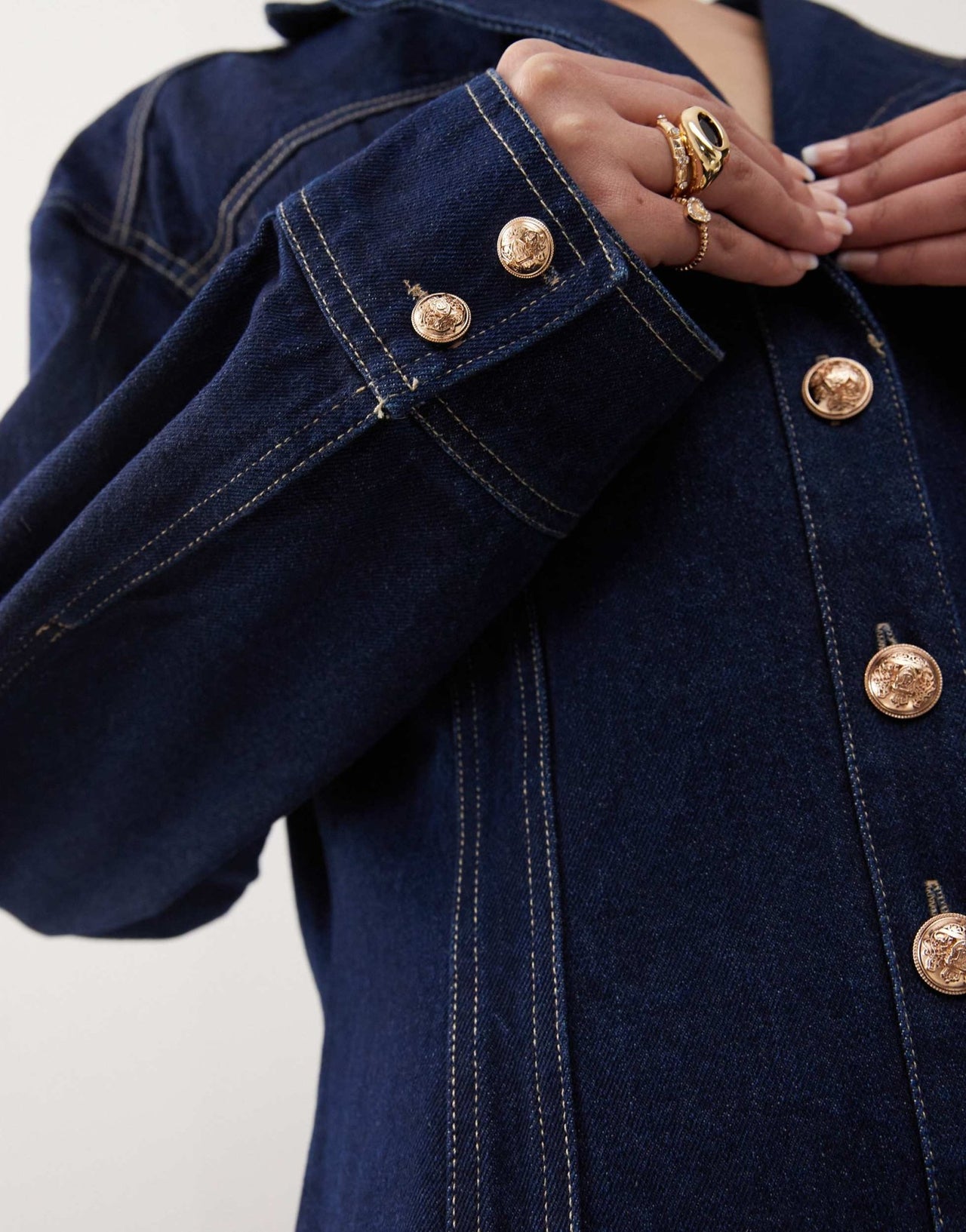 Labelrail x Jennifer McKing structured denim shirt dress in indigo blue - ASOS Sample Sale