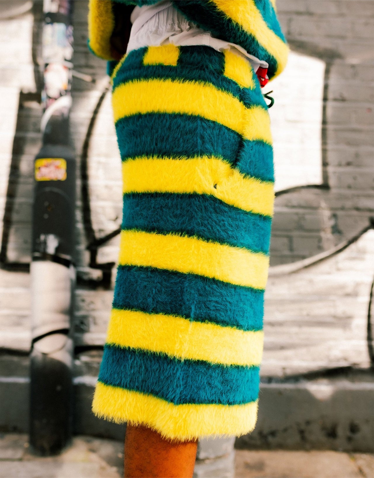 Labelrail x OliBrom fluffy longline shorts in yellow and green stripe co - ord - ASOS Sample Sale