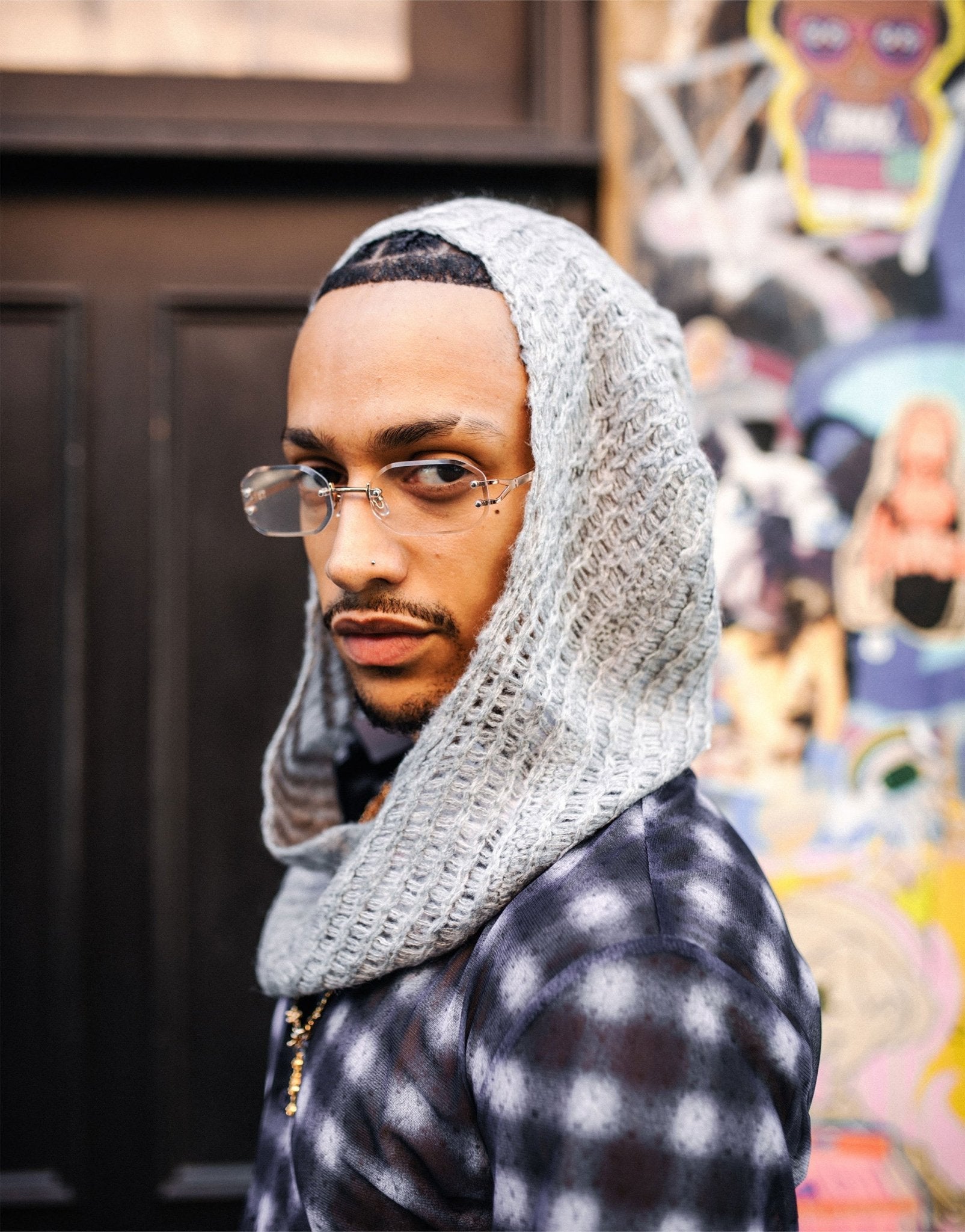 Labelrail x OliBrom grey knit bonnet - ASOS Sample Sale