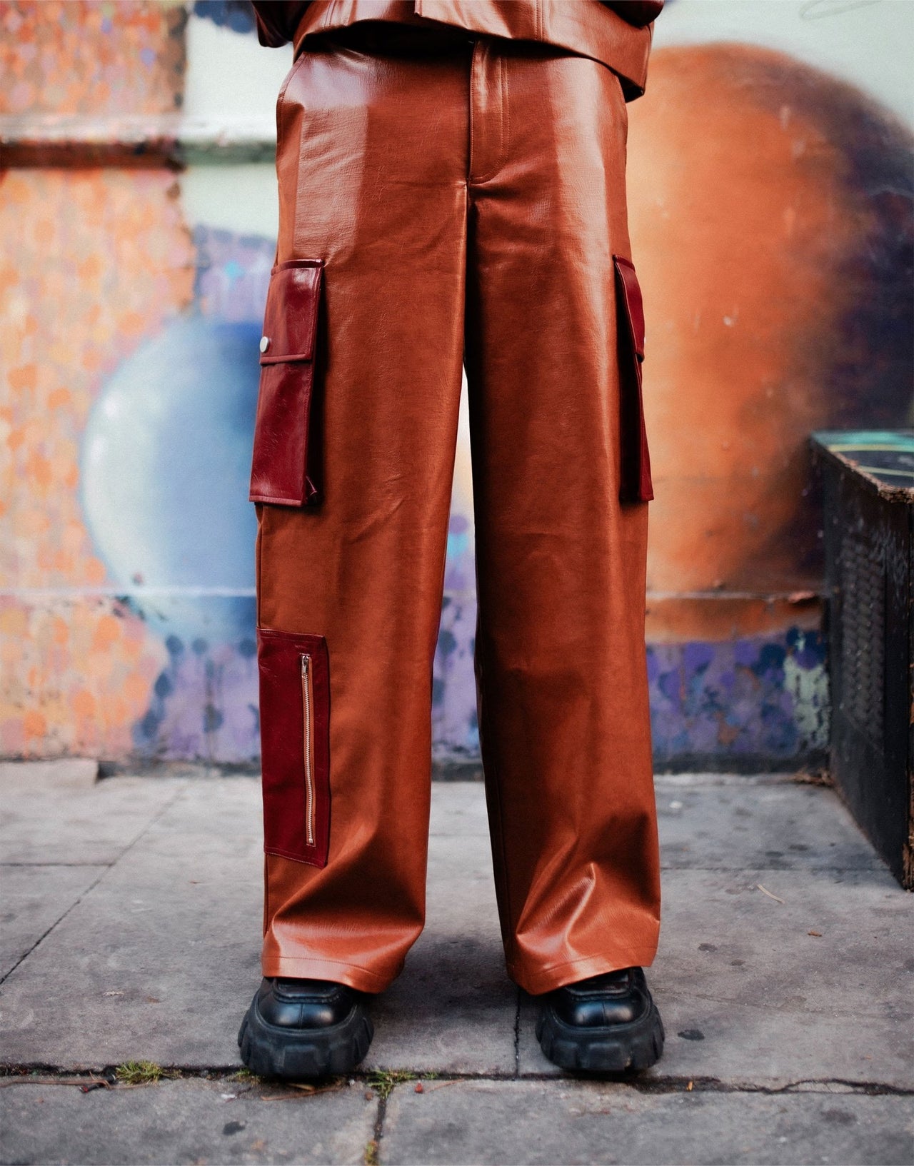 Labelrail x OliBrom straight leg baggy trousers with contrast pockets in tobacco co - ord - ASOS Sample Sale