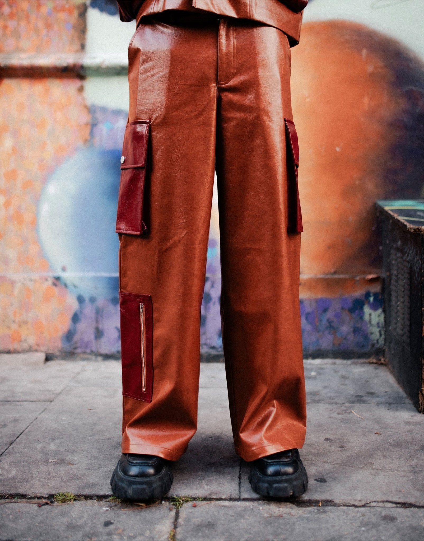 Labelrail x OliBrom straight leg baggy trousers with contrast pockets in tobacco co - ord - ASOS Sample Sale