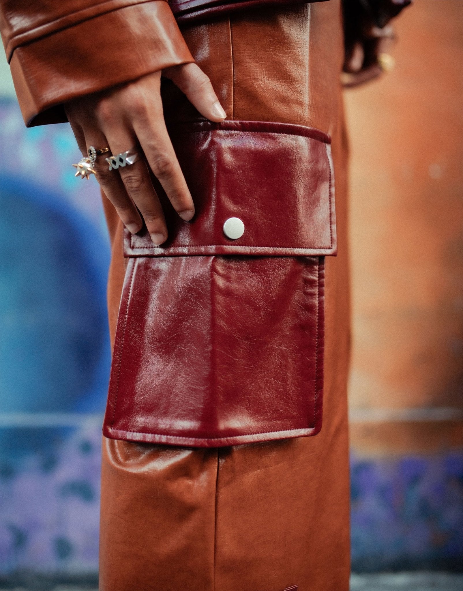Labelrail x OliBrom straight leg baggy trousers with contrast pockets in tobacco co - ord - ASOS Sample Sale