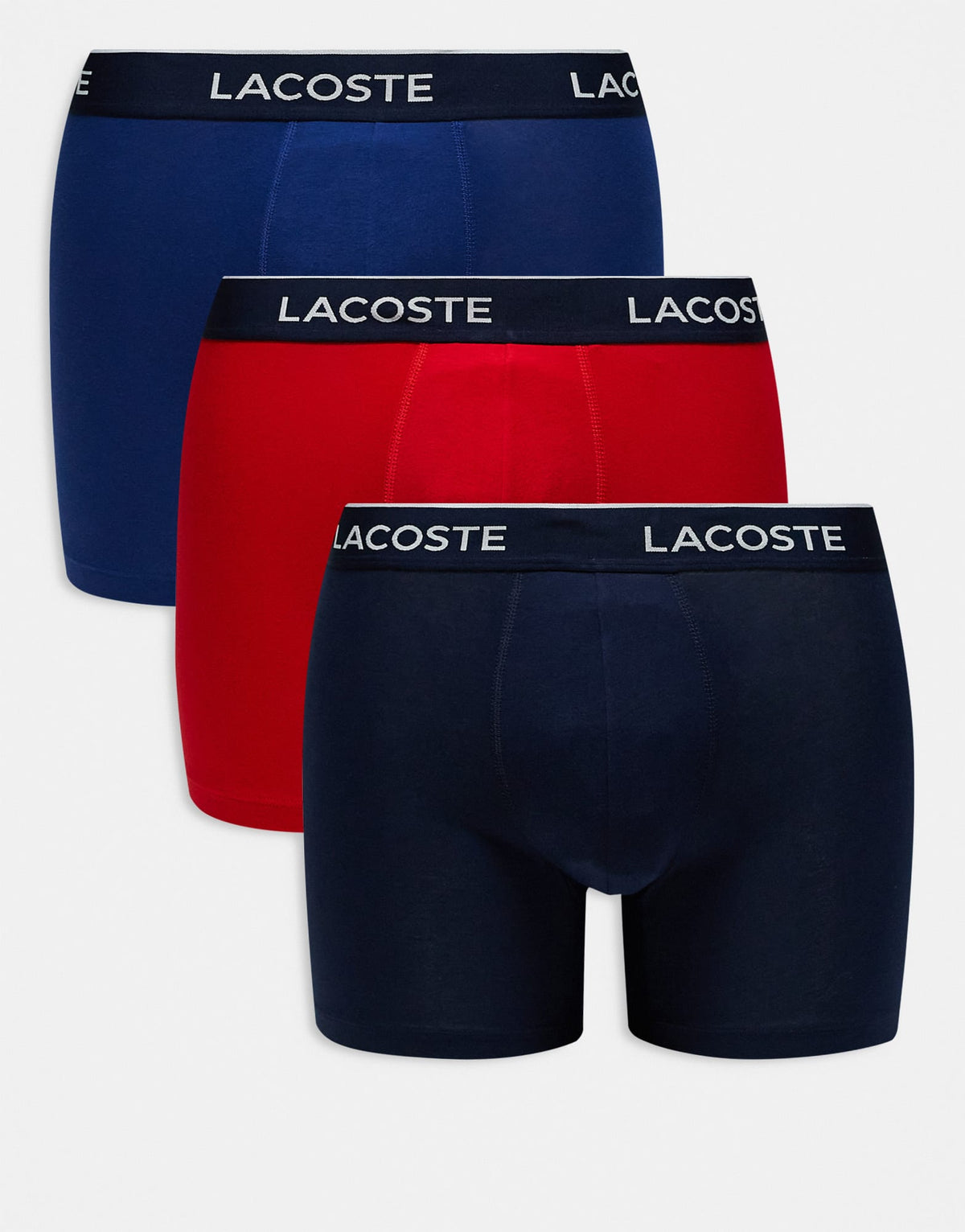 Lacoste 3pack boxer briefs in multi with navy waistband - ASOS Sample Sale