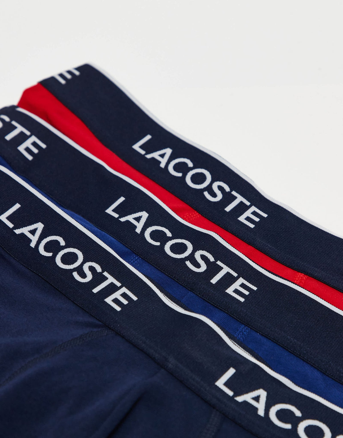Lacoste 3pack boxer briefs in multi with navy waistband - ASOS Sample Sale