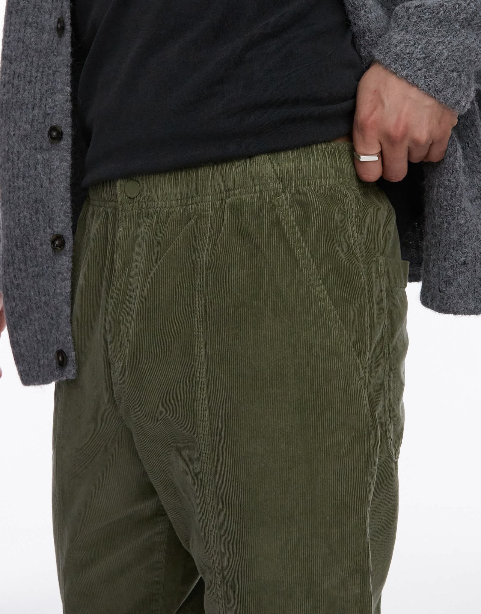 Lacoste cord trousers in khaki green - ASOS Sample Sale