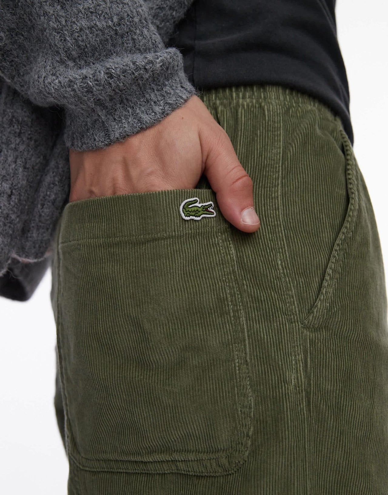 Lacoste cord trousers in khaki green - ASOS Sample Sale