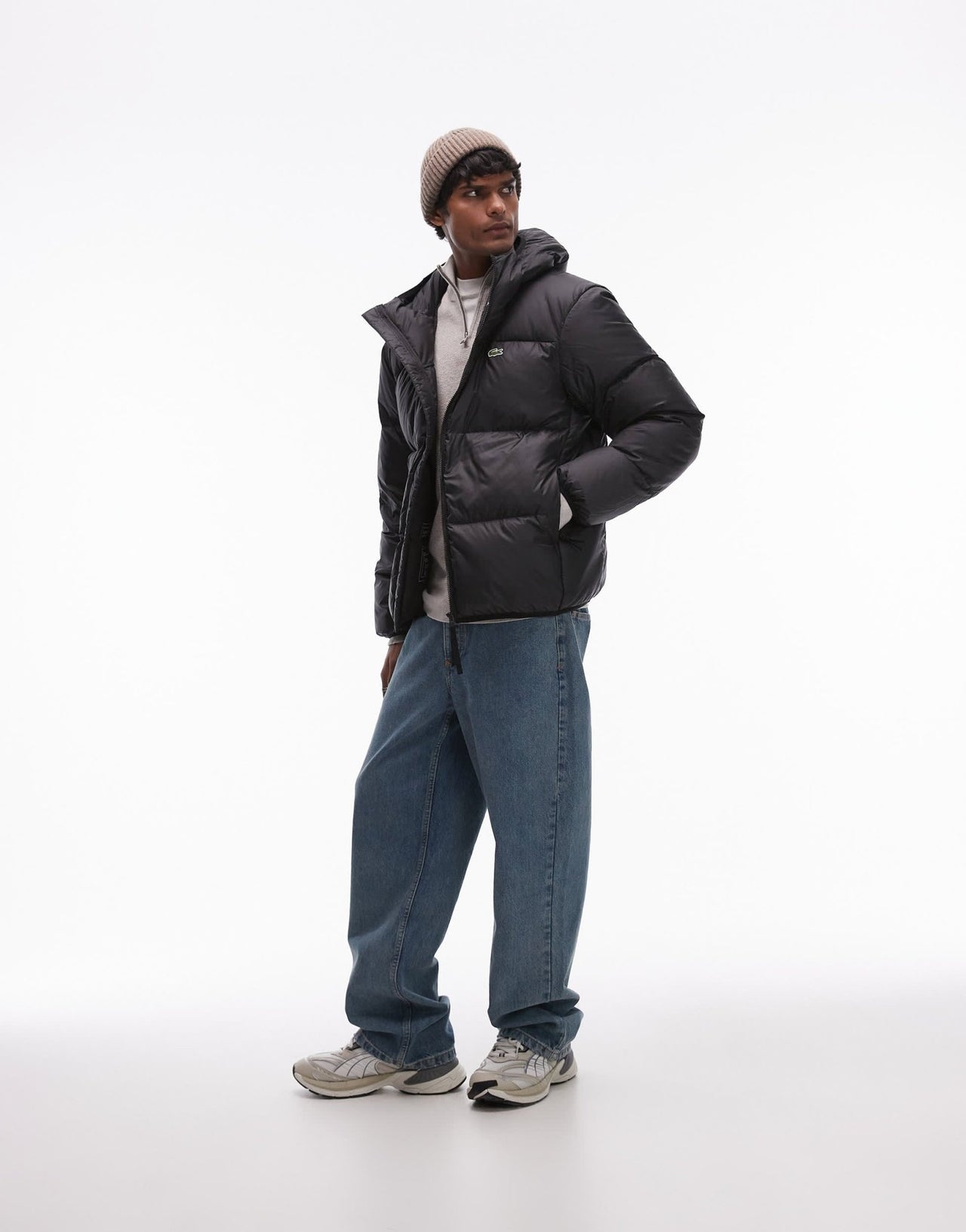 Lacoste essentials quilted puffer jacket in black - ASOS Sample Sale