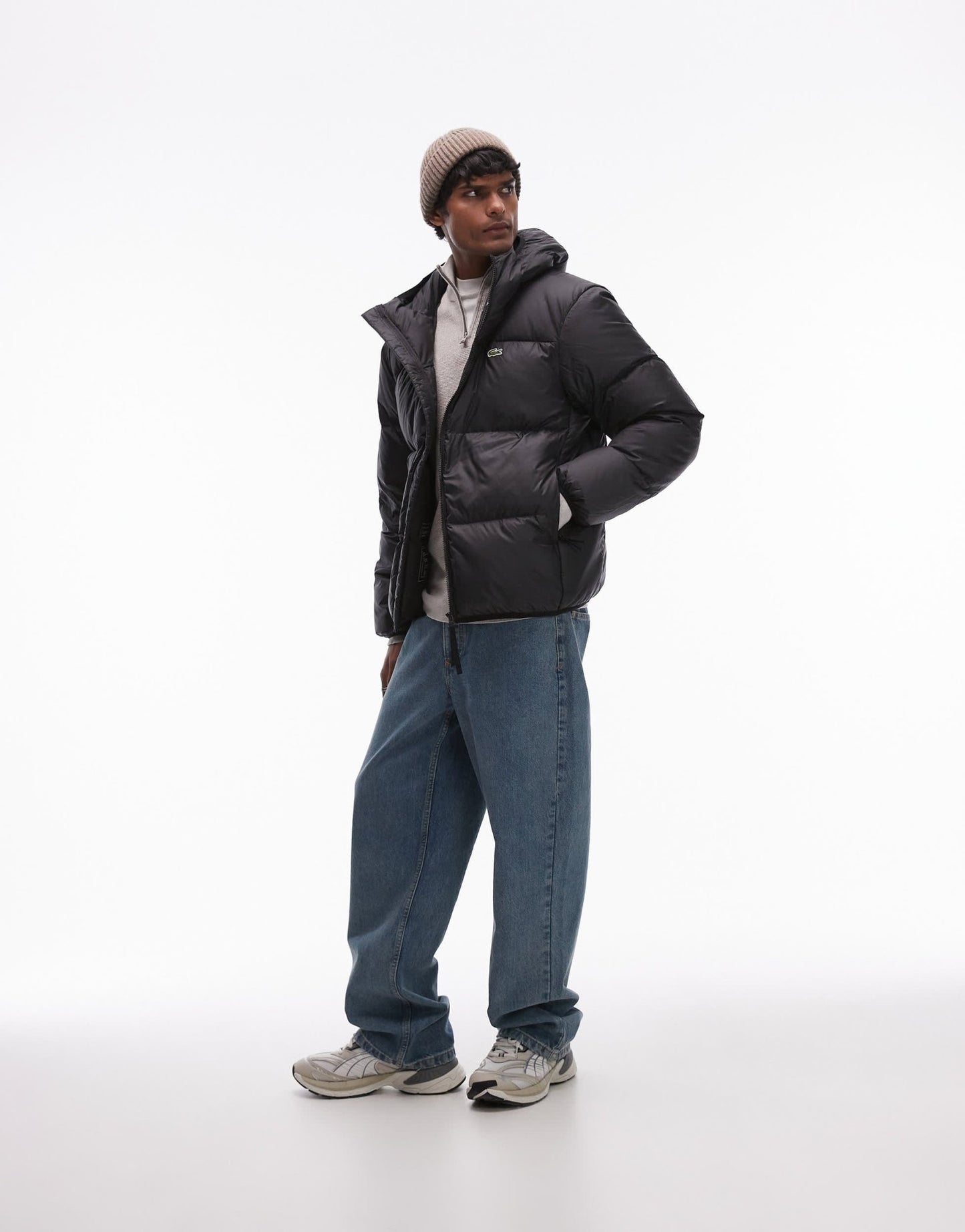 Lacoste essentials quilted puffer jacket in black - ASOS Sample Sale