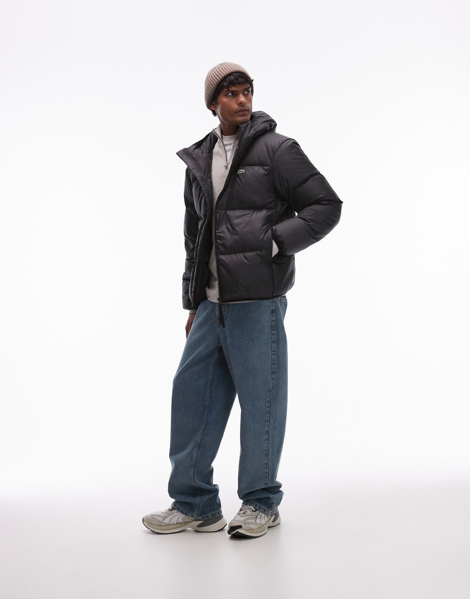 Lacoste essentials quilted puffer jacket in black - ASOS Sample Sale