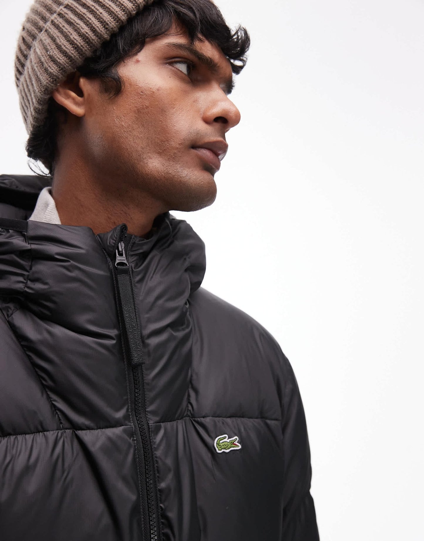 Lacoste essentials quilted puffer jacket in black - ASOS Sample Sale