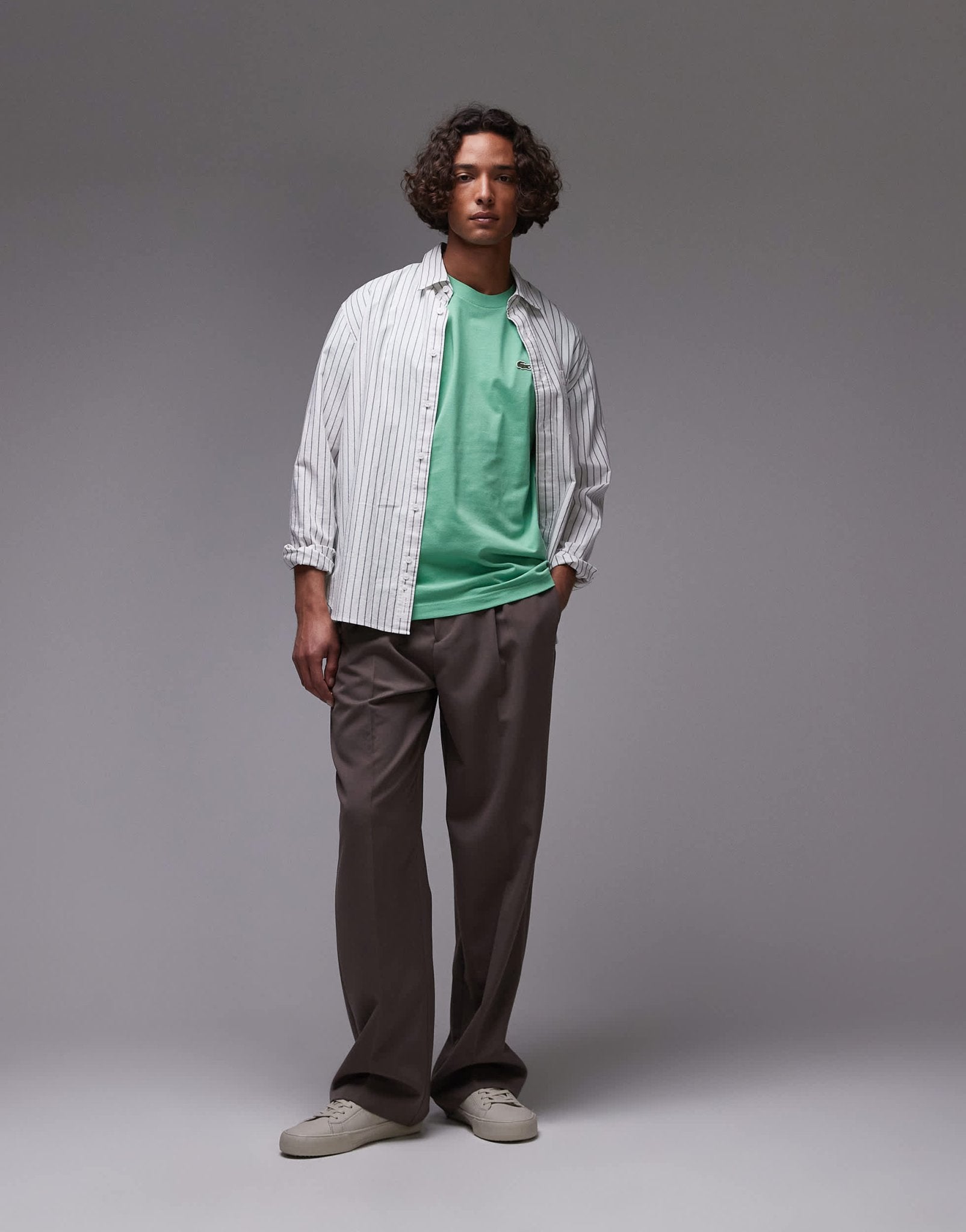 Lacoste midweight boxy fit t-shirt in light green - ASOS Sample Sale