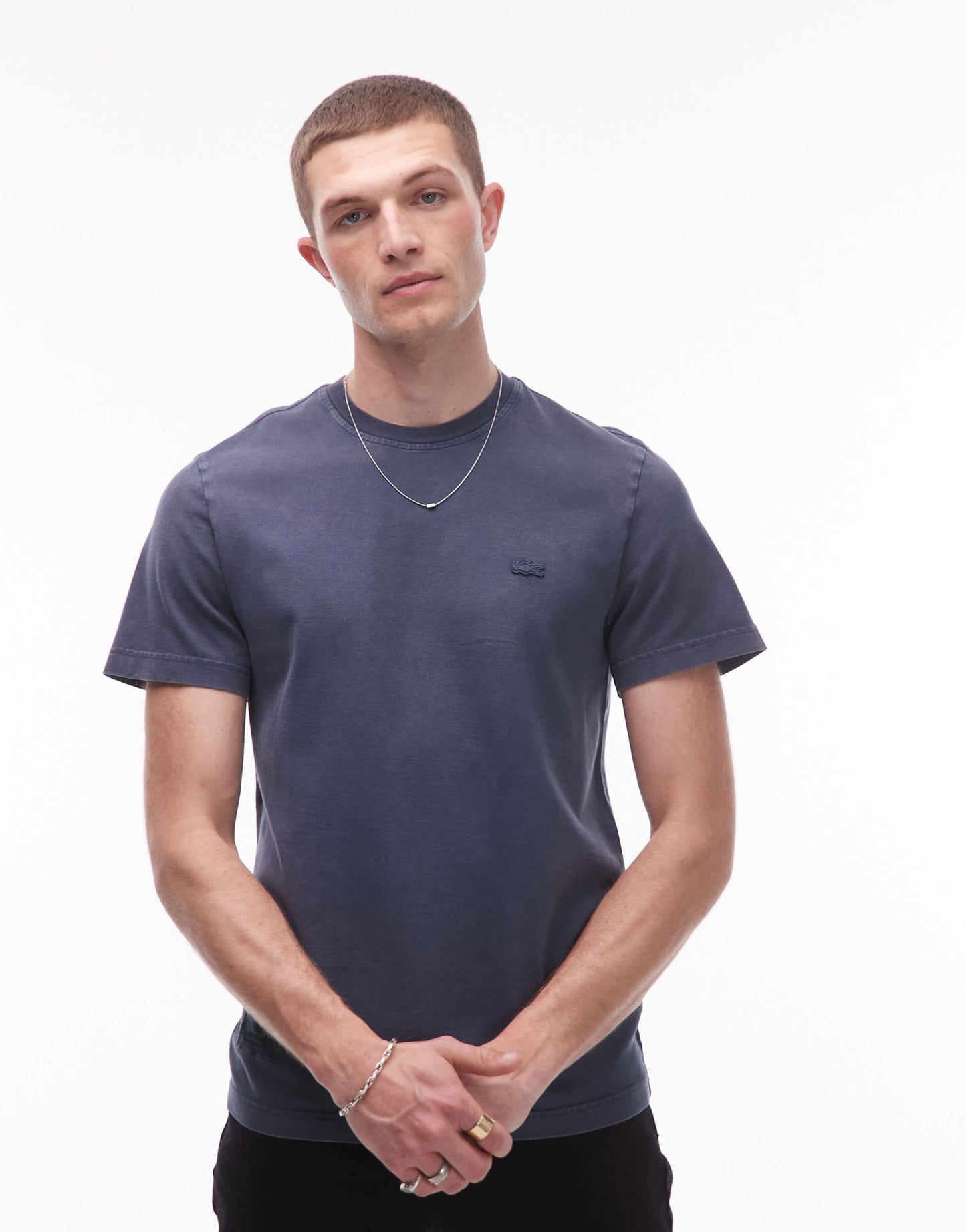 Lacoste t-shirt in blue overdye - ASOS Sample Sale