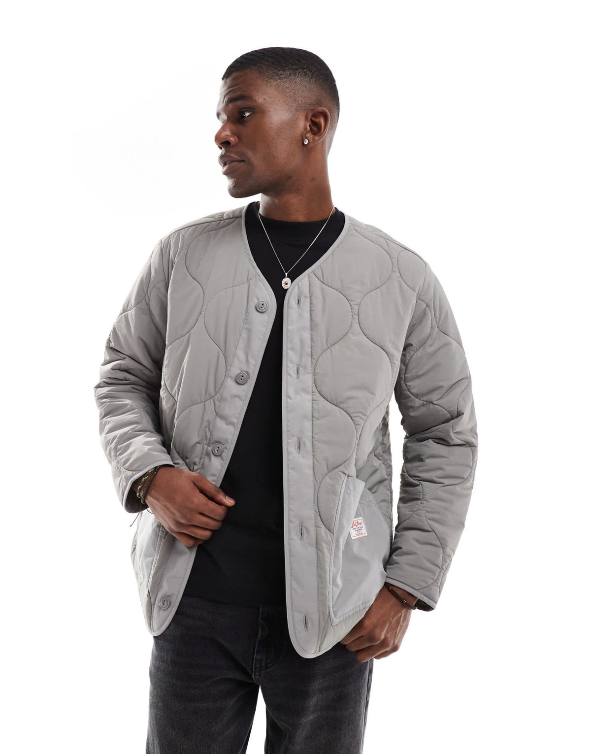 Lee onion quilt liner jacket in light grey - ASOS Sample Sale