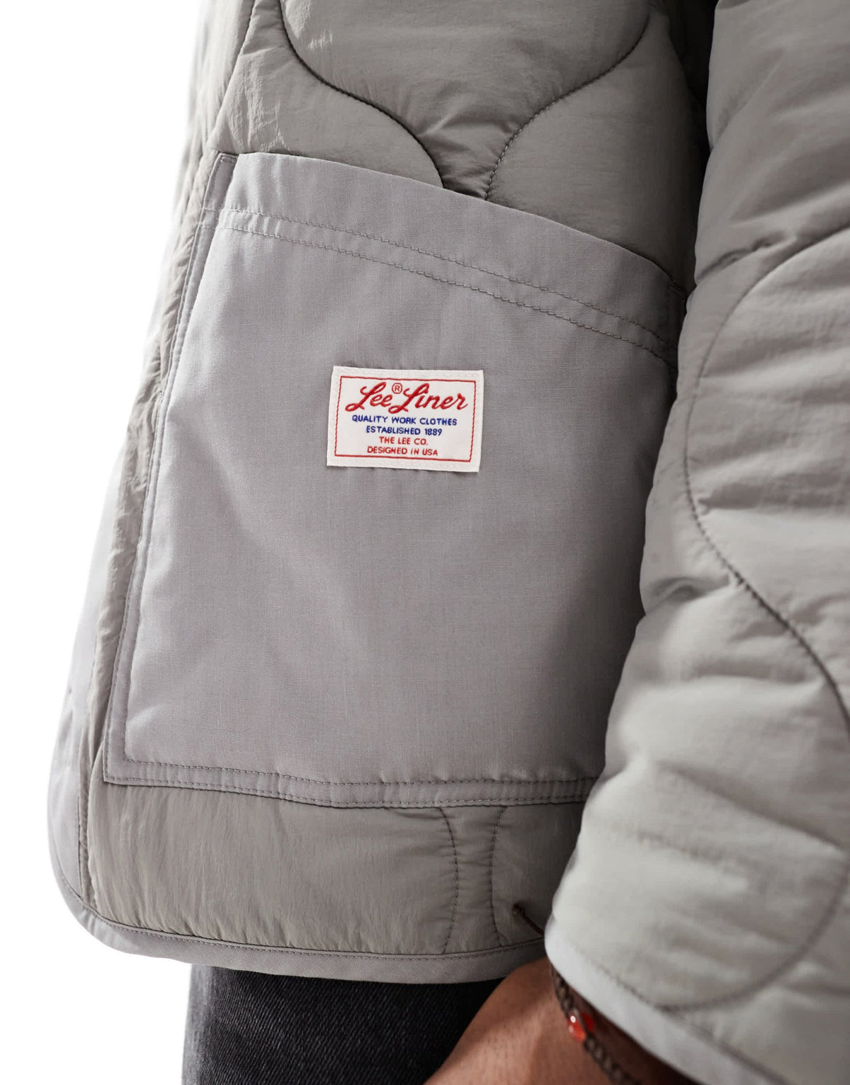 Lee onion quilt liner jacket in light grey - ASOS Sample Sale