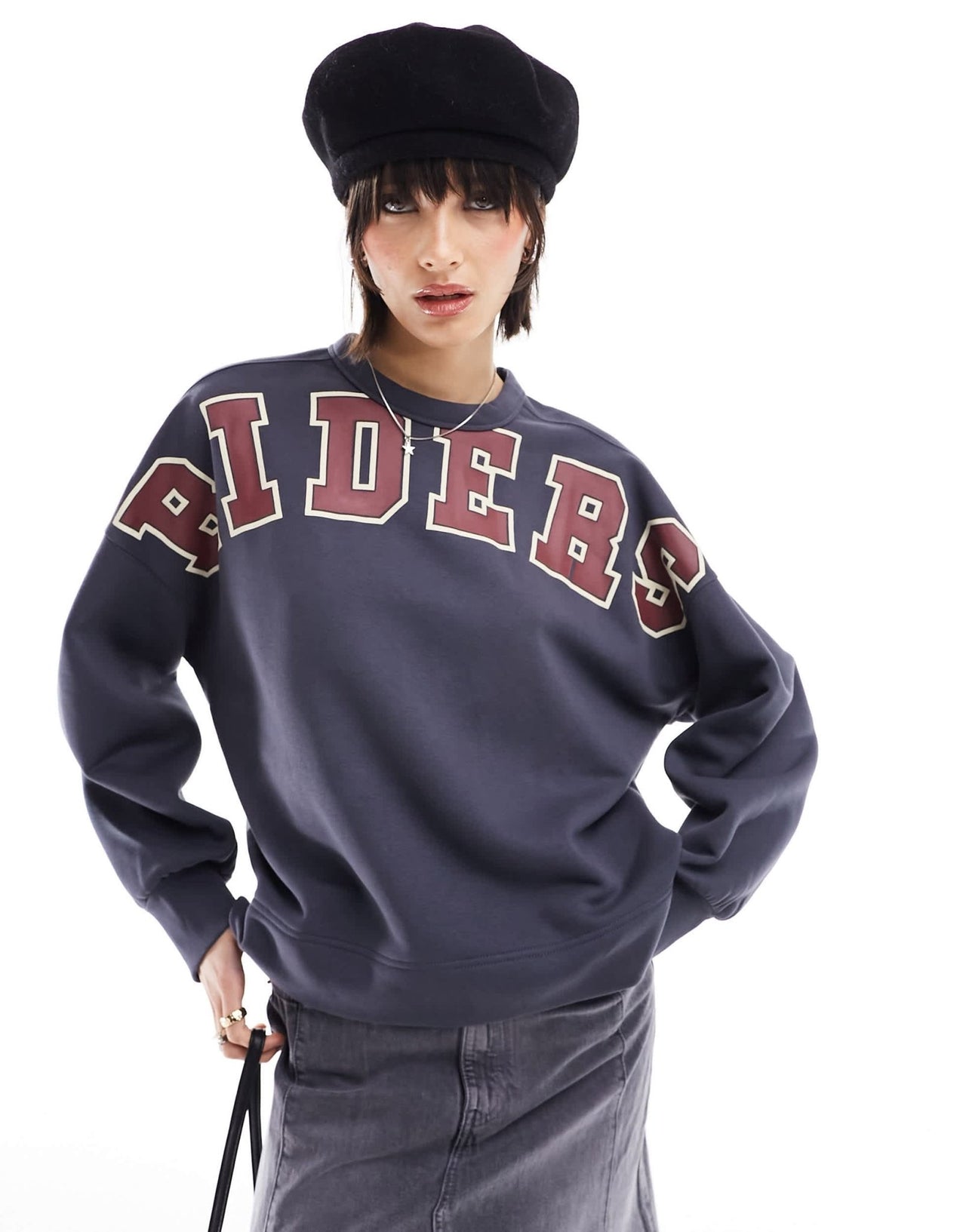 Lee riders printed logo sweatshirt in navy - ASOS Sample Sale