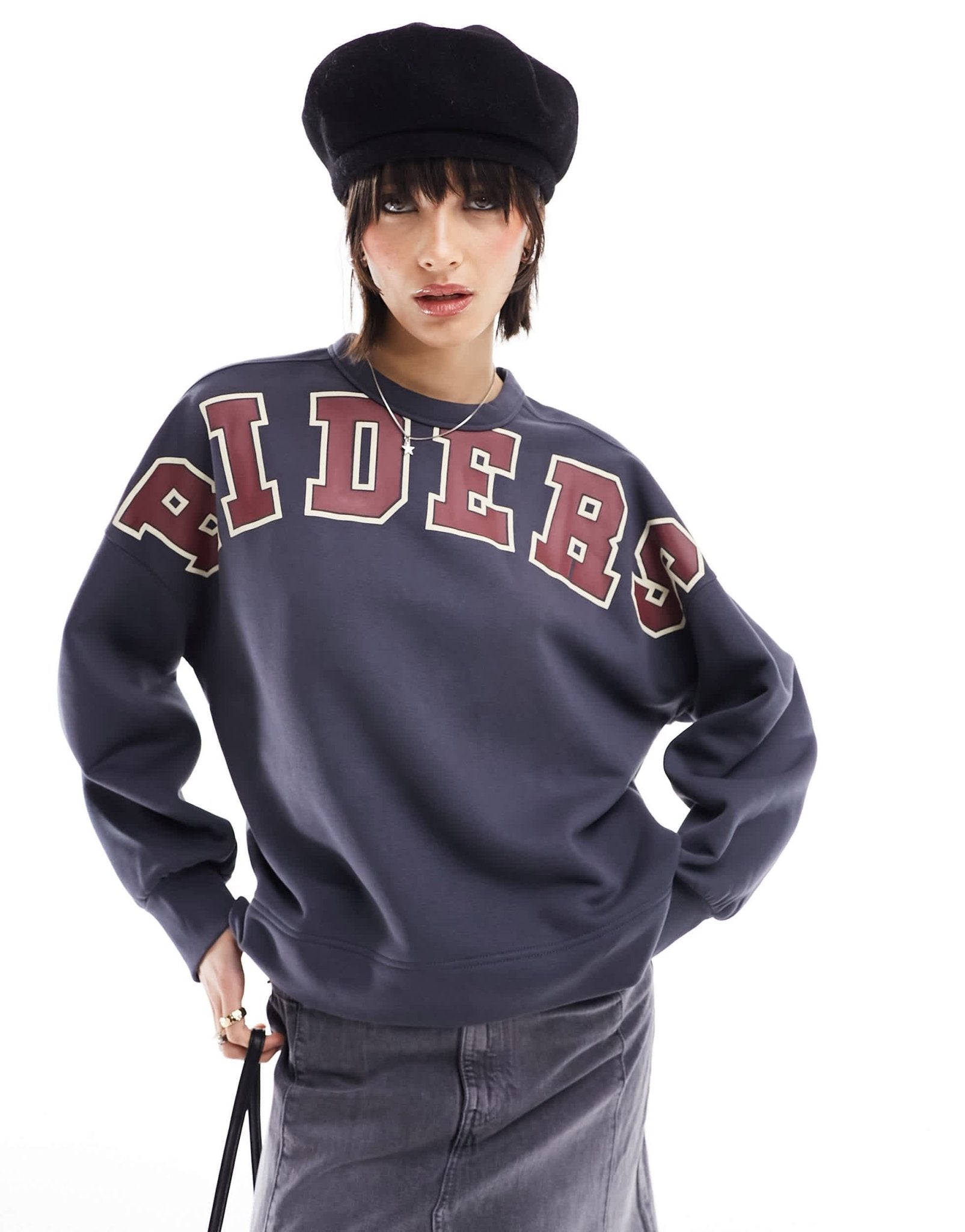 Lee riders printed logo sweatshirt in navy - ASOS Sample Sale