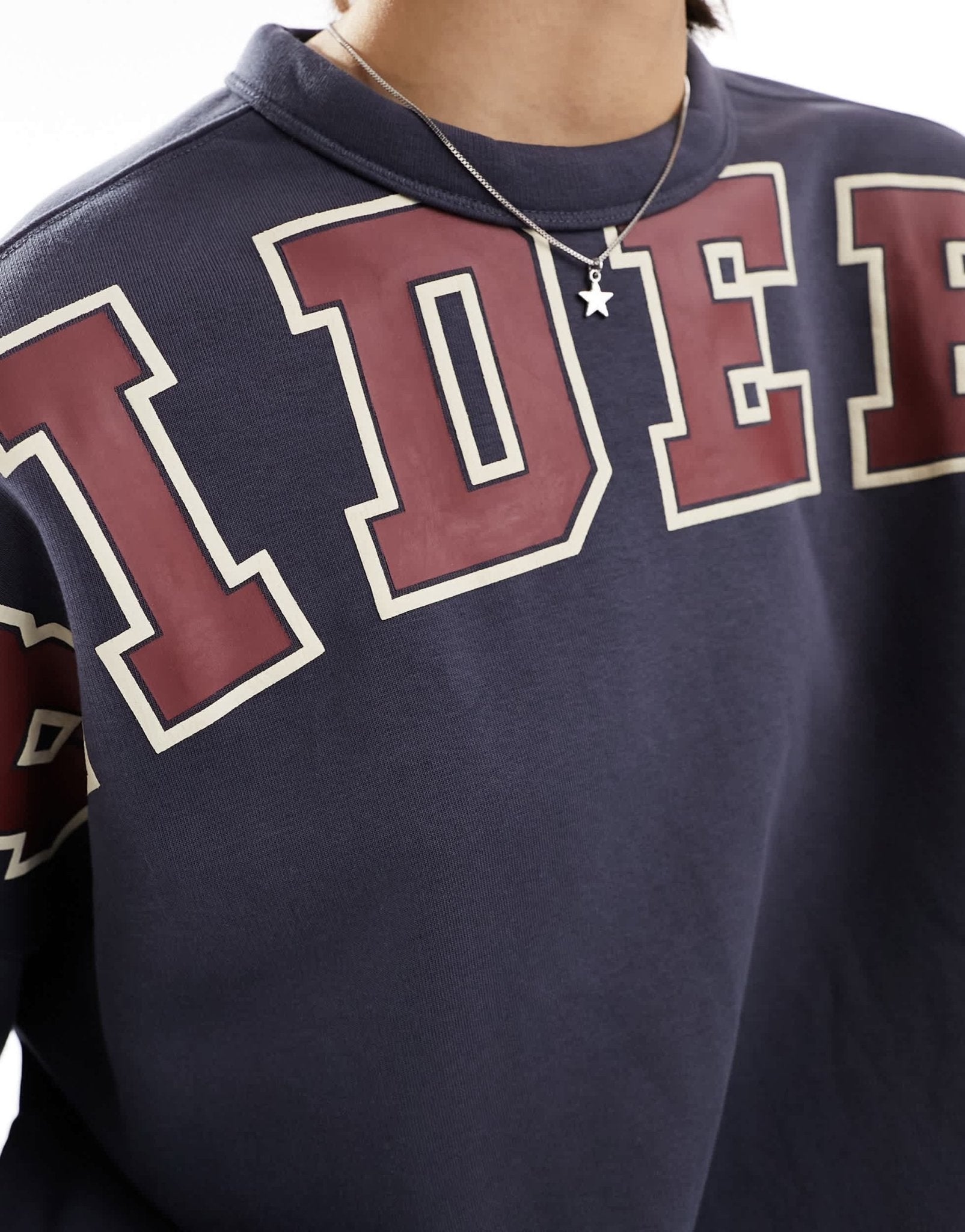 Lee riders printed logo sweatshirt in navy - ASOS Sample Sale