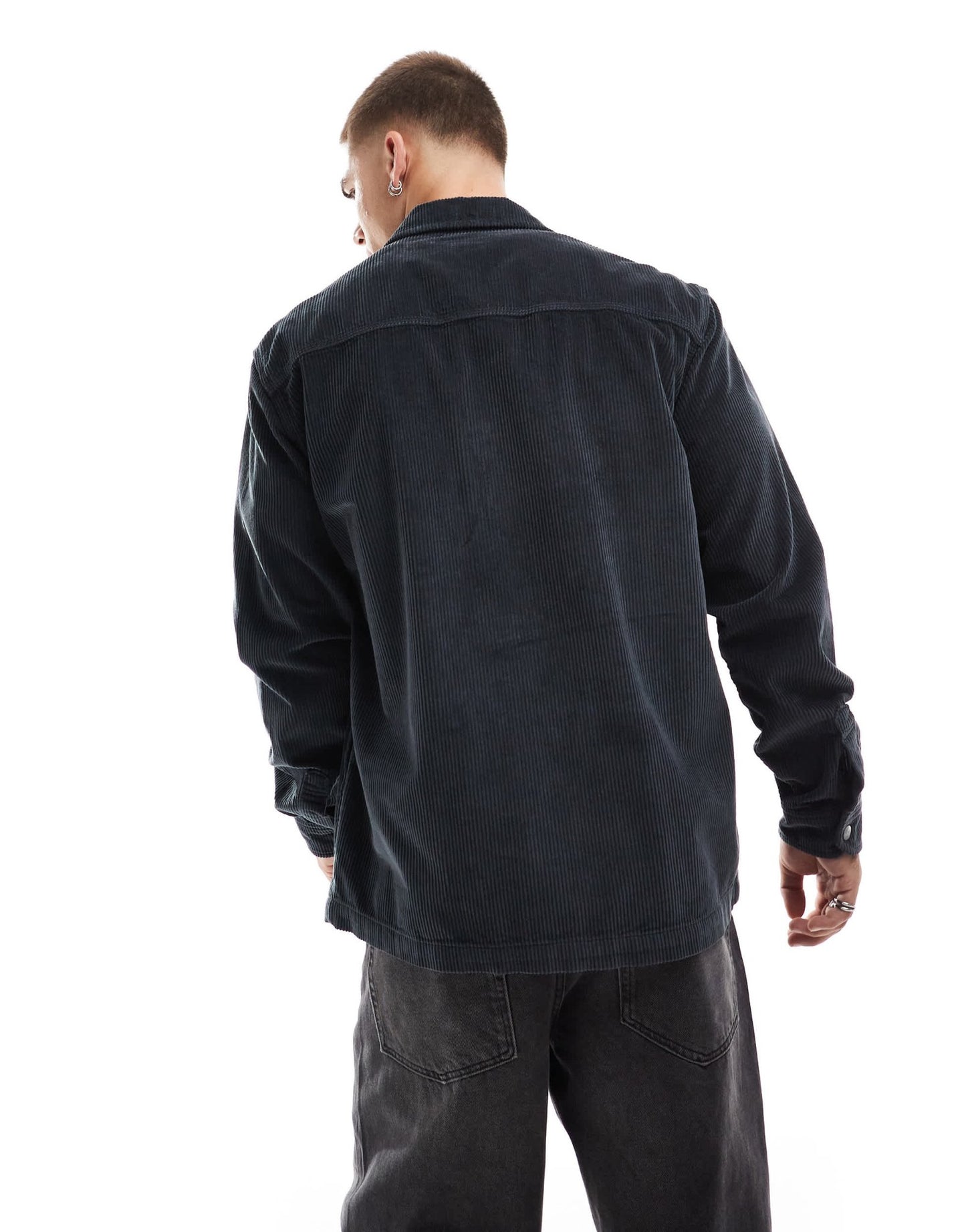 Lee unisex worker cord overshirt relaxed fit in charcoal - ASOS Sample Sale