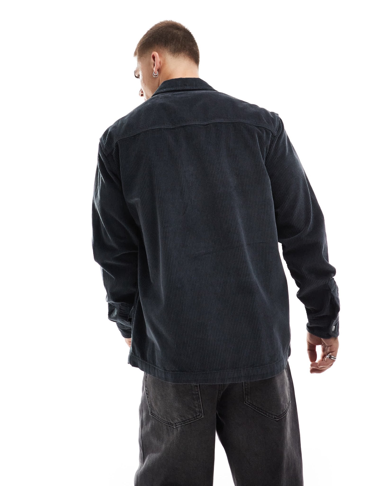 Lee unisex worker cord overshirt relaxed fit in charcoal - ASOS Sample Sale