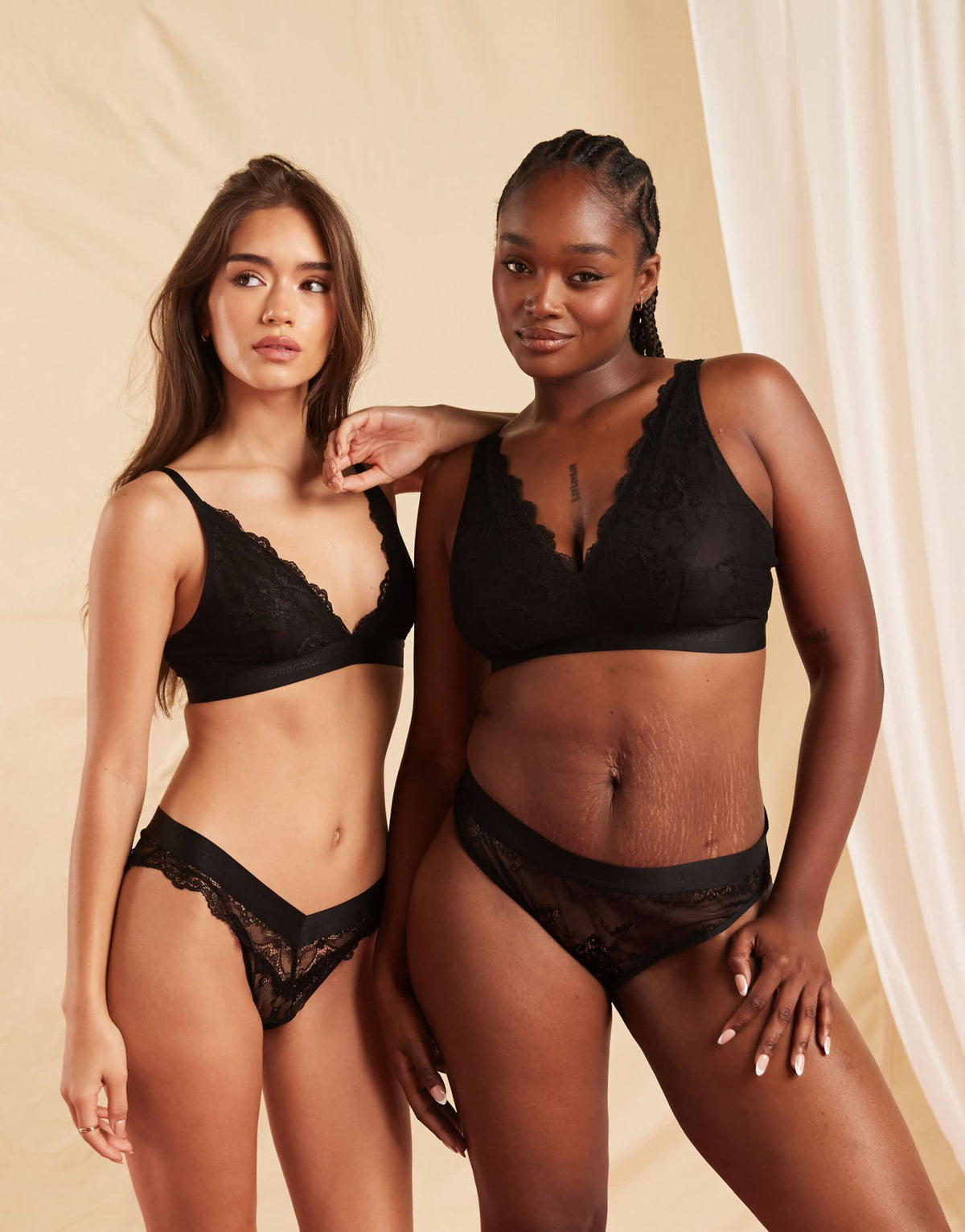 Lemonade Dolls Signature lace mid rise brief in black - ASOS Sample Sale