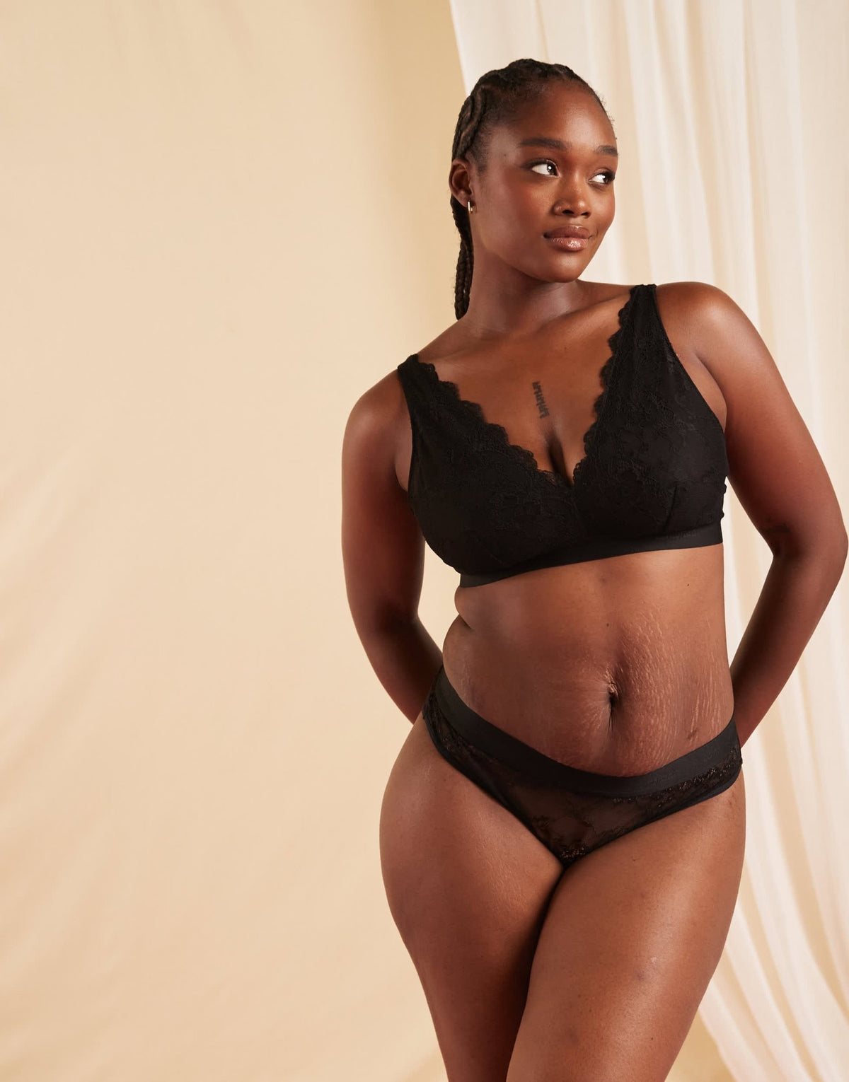 Lemonade Dolls Signature lace mid rise brief in black - ASOS Sample Sale