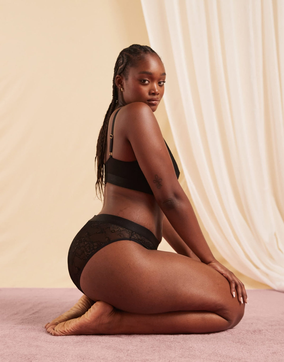 Lemonade Dolls Signature lace mid rise brief in black - ASOS Sample Sale