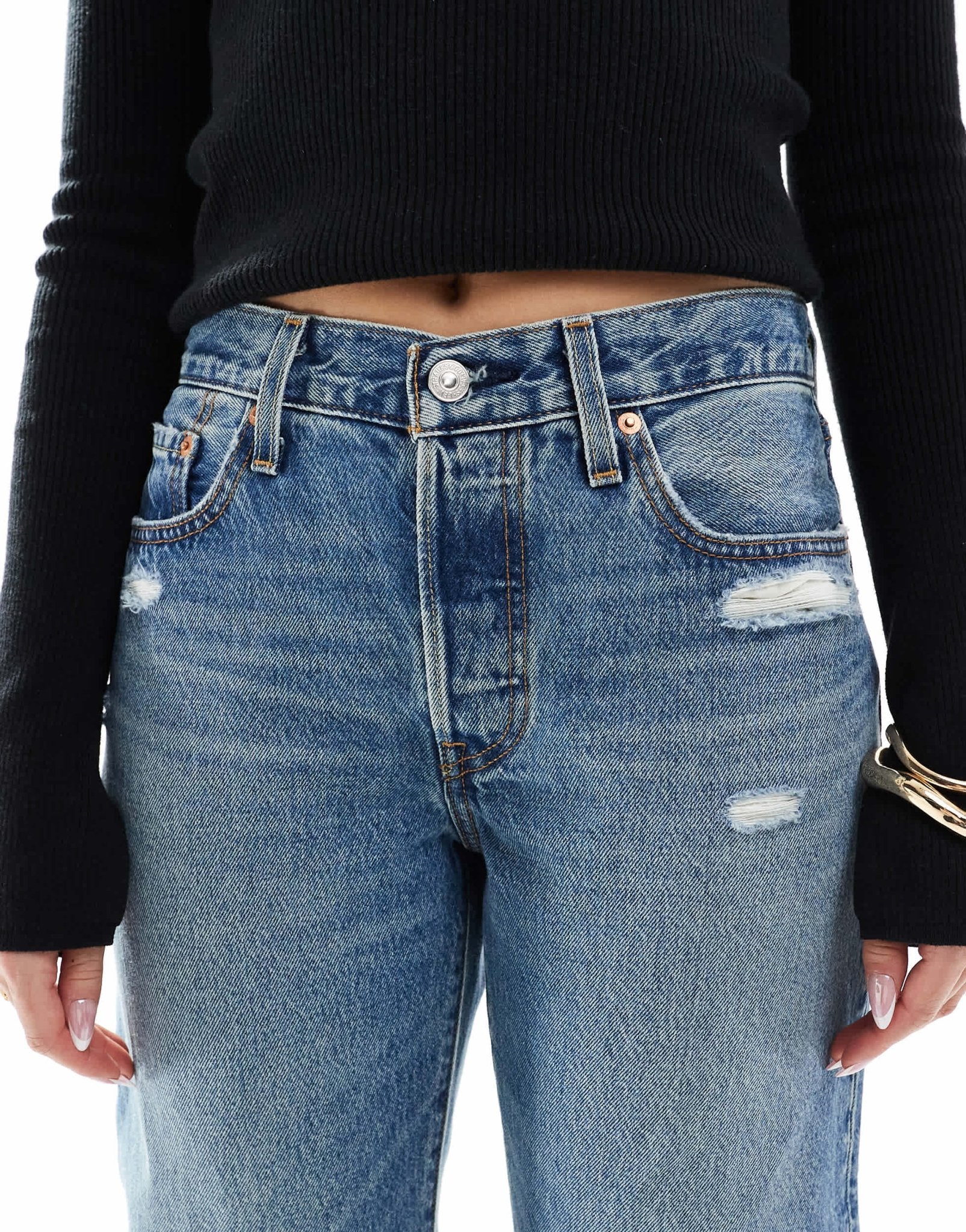 Levi's 501 90's straight jeans in vintage mid wash blue - ASOS Sample Sale