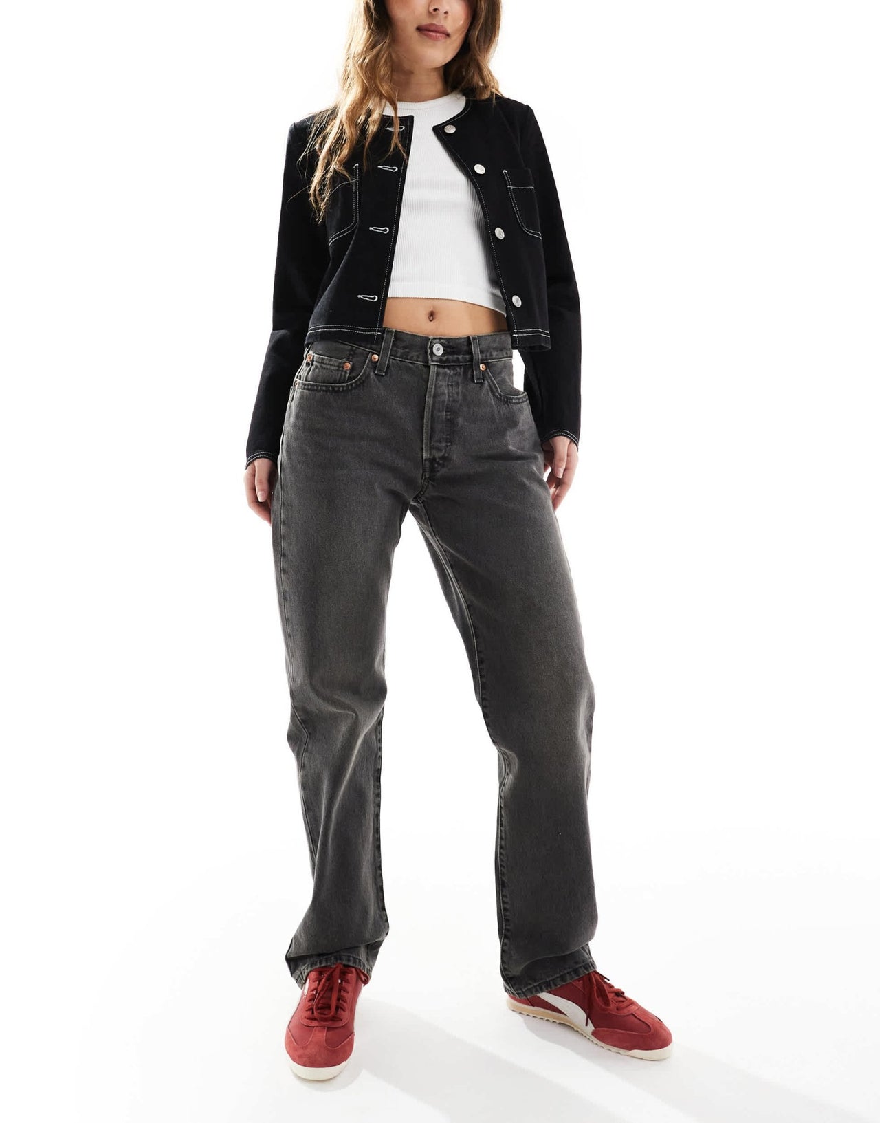 Levi's 501 90's straight jeans in washed black - ASOS Sample Sale