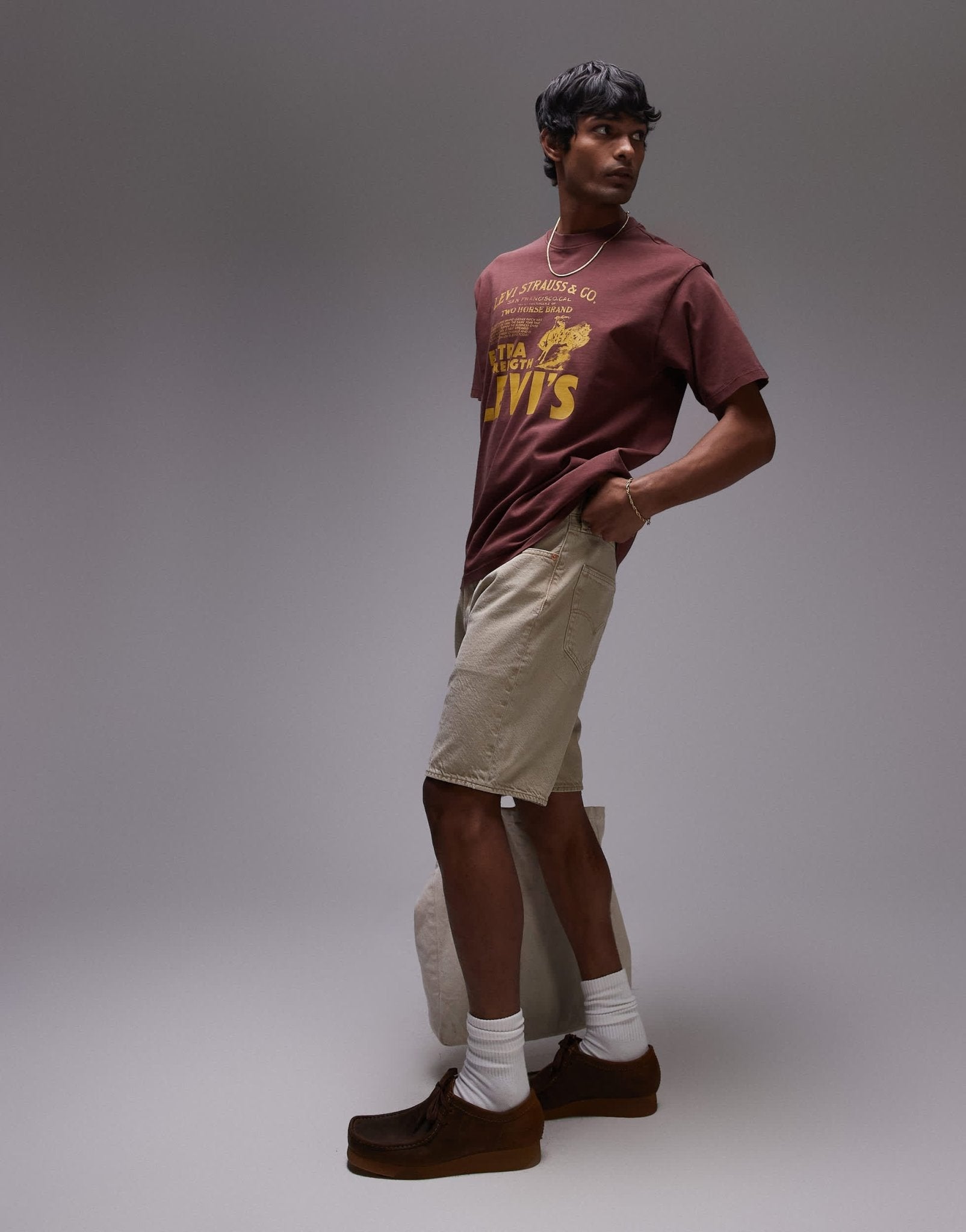 Levi's 501 Original straight garment dyed denim shorts in khaki tan - ASOS Sample Sale