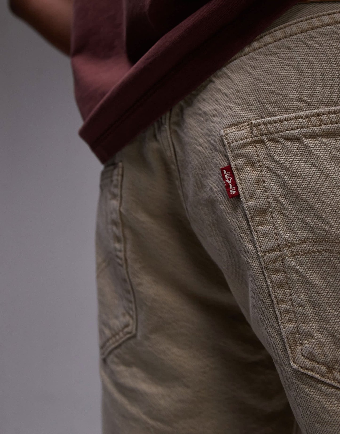 Levi's 501 Original straight garment dyed denim shorts in khaki tan - ASOS Sample Sale