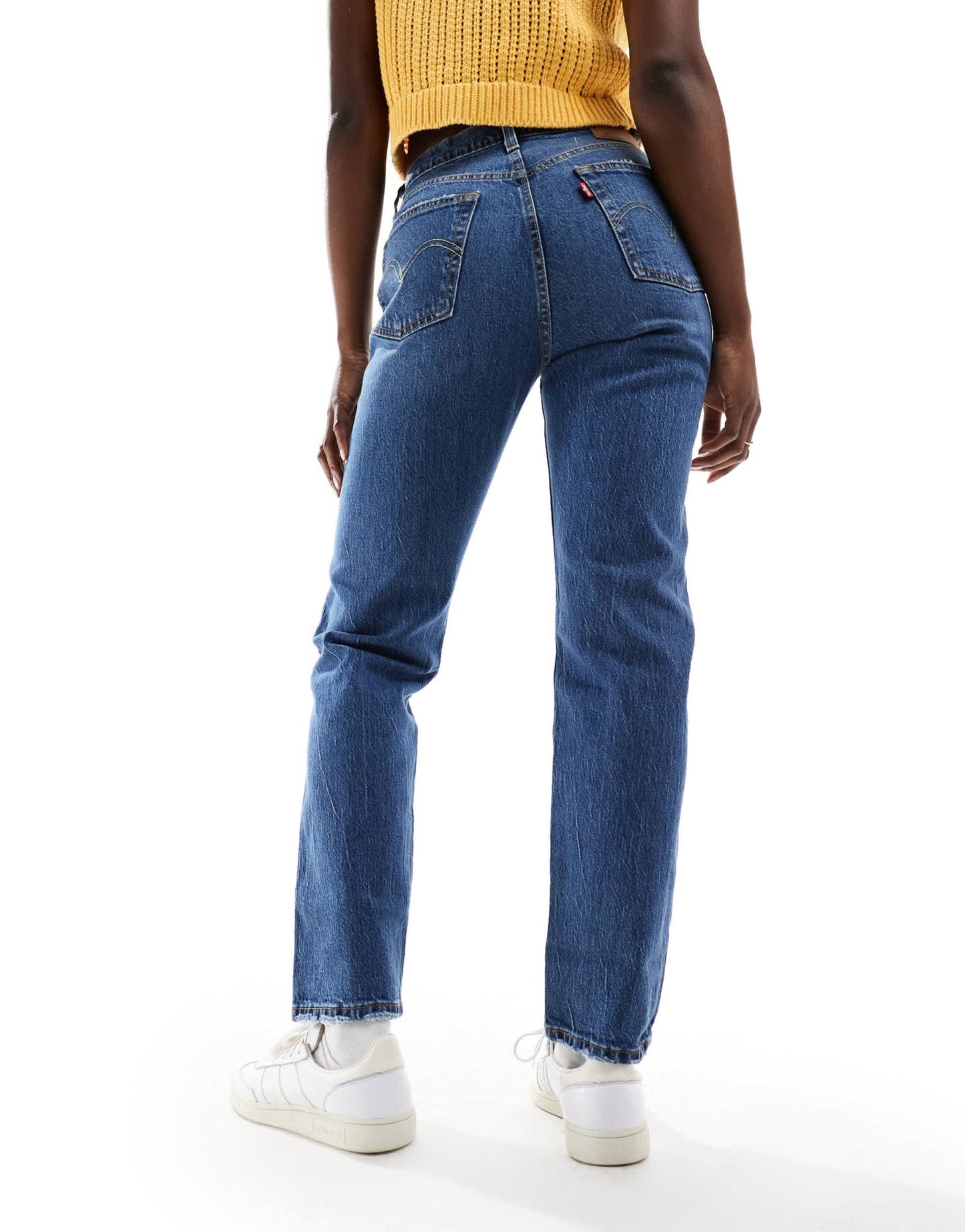 Levi's 501 straight fit crop jeans in dark blue - ASOS Sample Sale