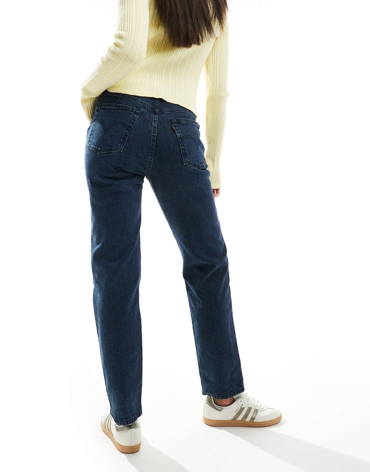 Levi's 501 straight fit crop jeans in dark blue - ASOS Sample Sale