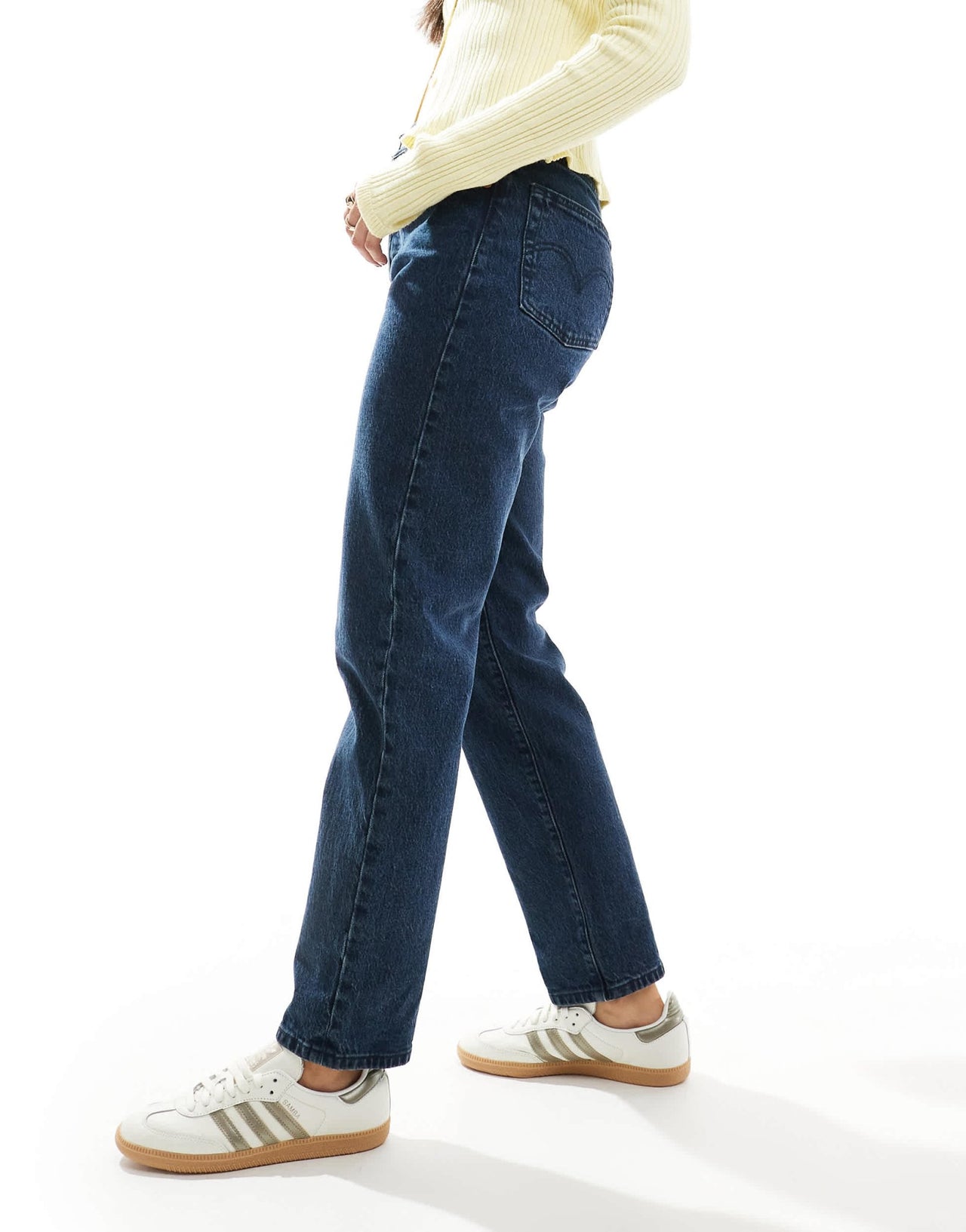 Levi's 501 straight fit crop jeans in dark blue - ASOS Sample Sale