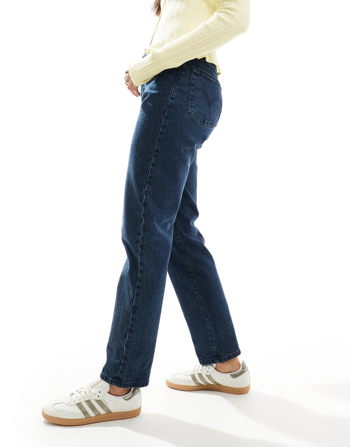 Levi's 501 straight fit crop jeans in dark blue - ASOS Sample Sale