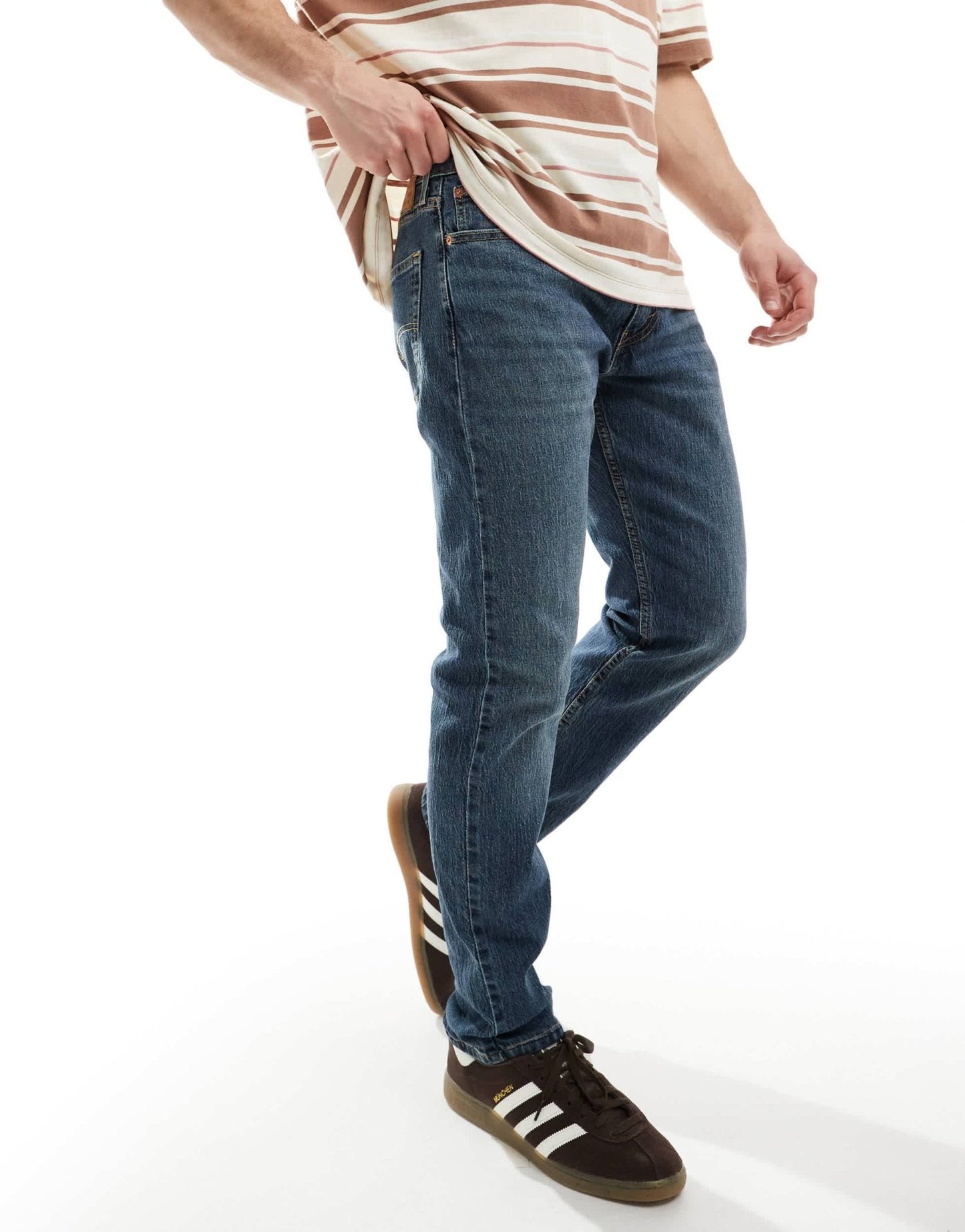 Levi's 502 tapered fit performance cool denim jeans in mid blue - ASOS Sample Sale